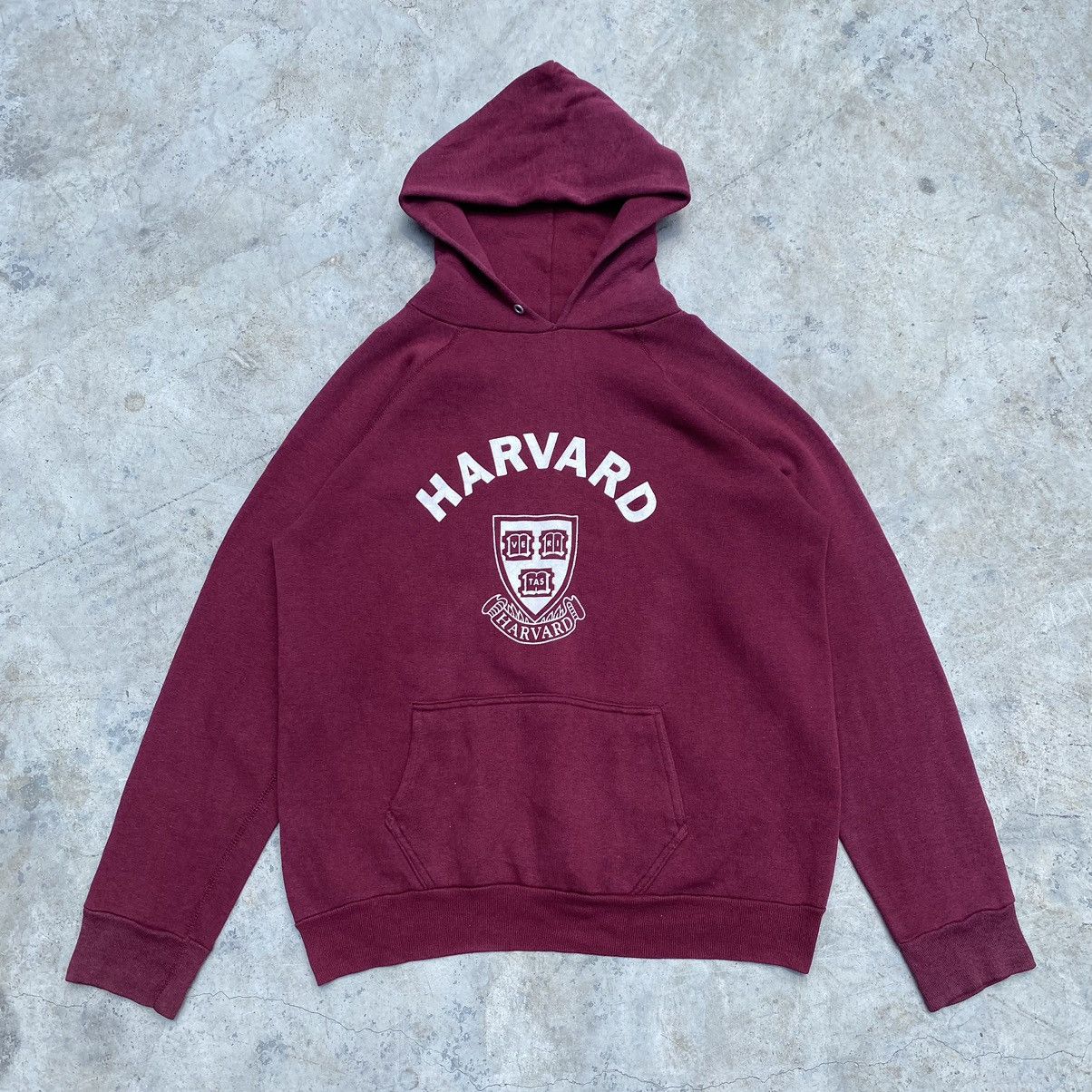 image of Vintage 90's Spell Out Harvard University Hoodie Burgundy Usa in Burgandy, Men's (Size XL)