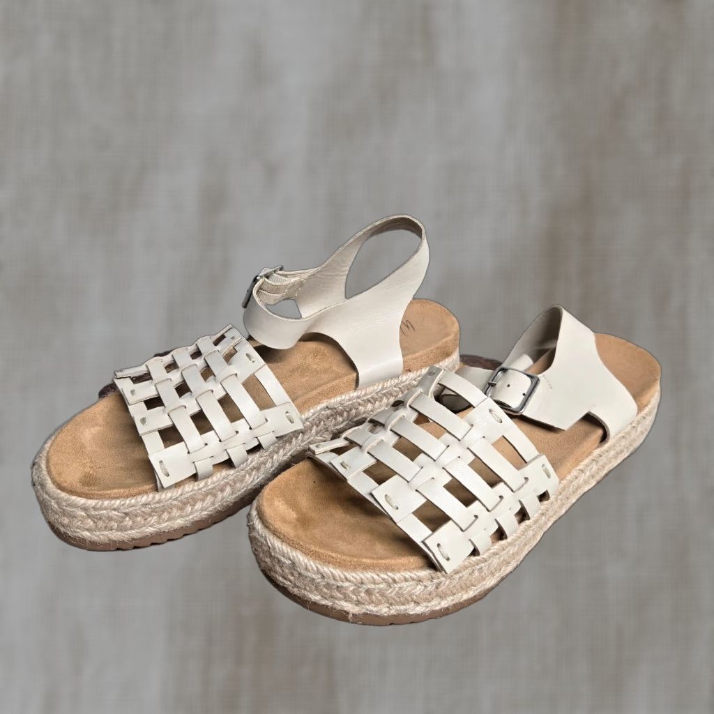 Vintage Wonderfly White Sandals Cushioned Footbed Adult Women's 8.5 Rope Slide Shoes Size US 9 / IT 39 - 1 Thumbnail
