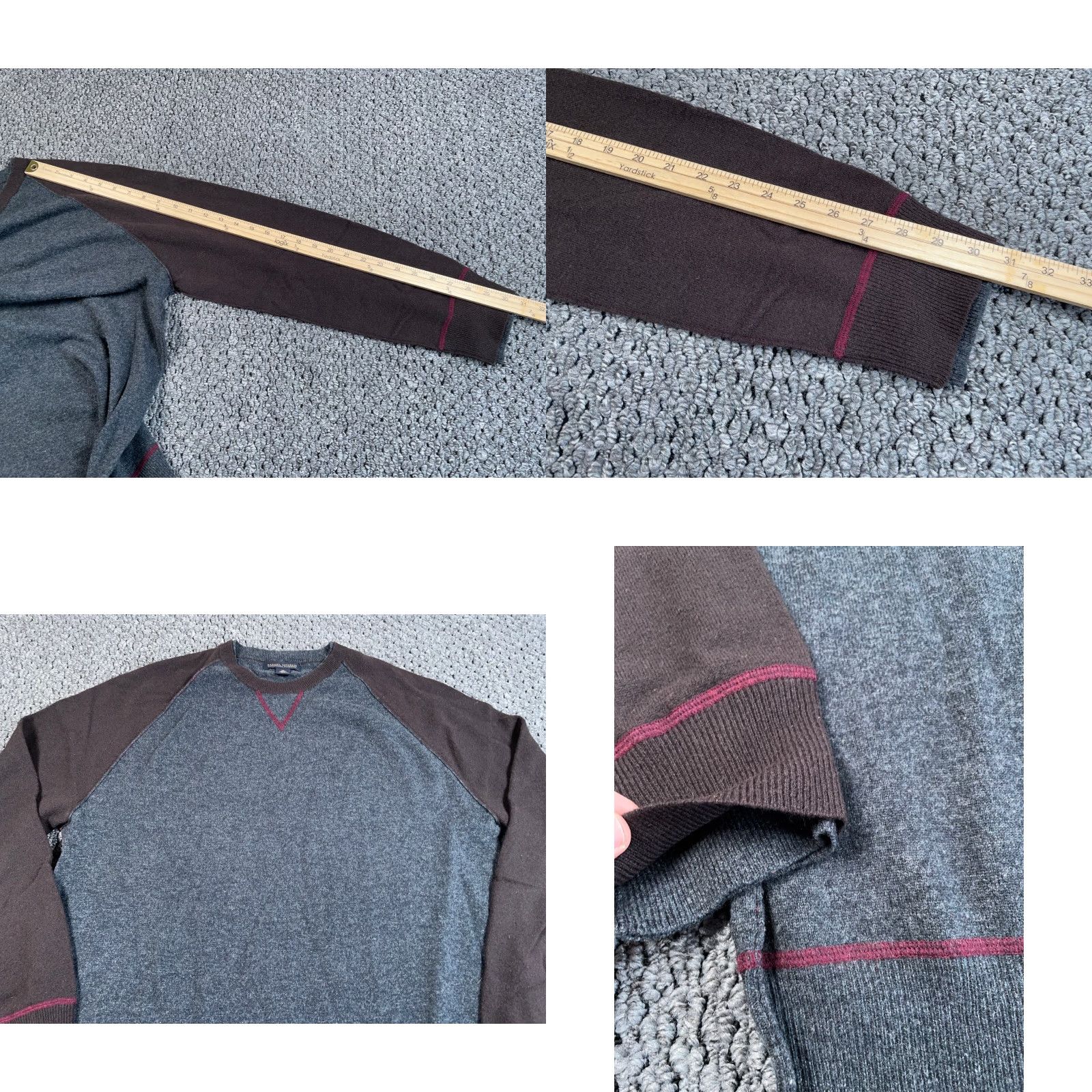 Banana Republic Banana Republic Mens Cashmere Wool Raglan Crewneck Sweater XL Gray Brown Size US XL / EU 56 / 4 - 8 Thumbnail