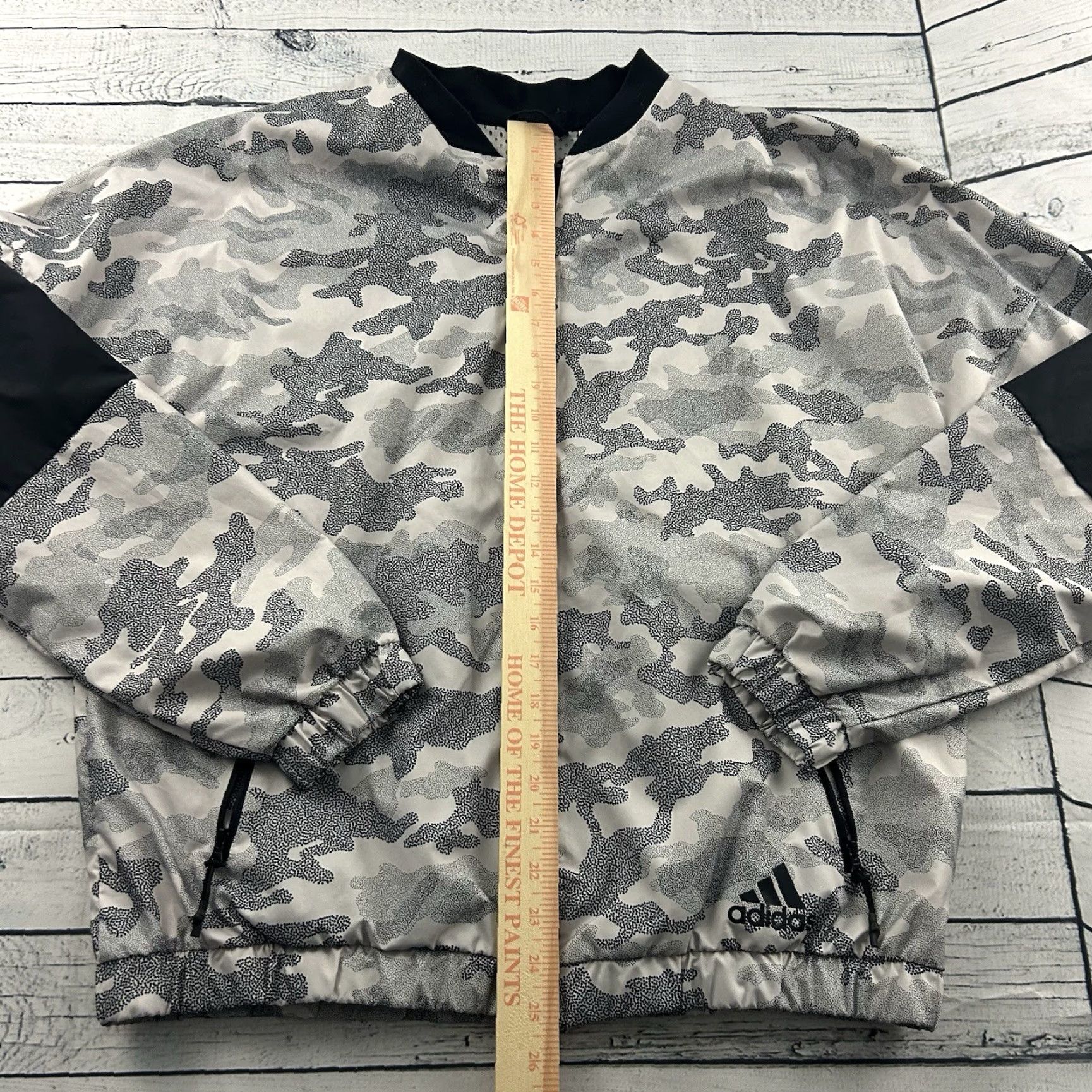 Adidas Adidas Golf Full Zip Camo Print Athletic Windbreaker Jacket Men's Large Gray Size US L / EU 52-54 / 3 - 3 Thumbnail