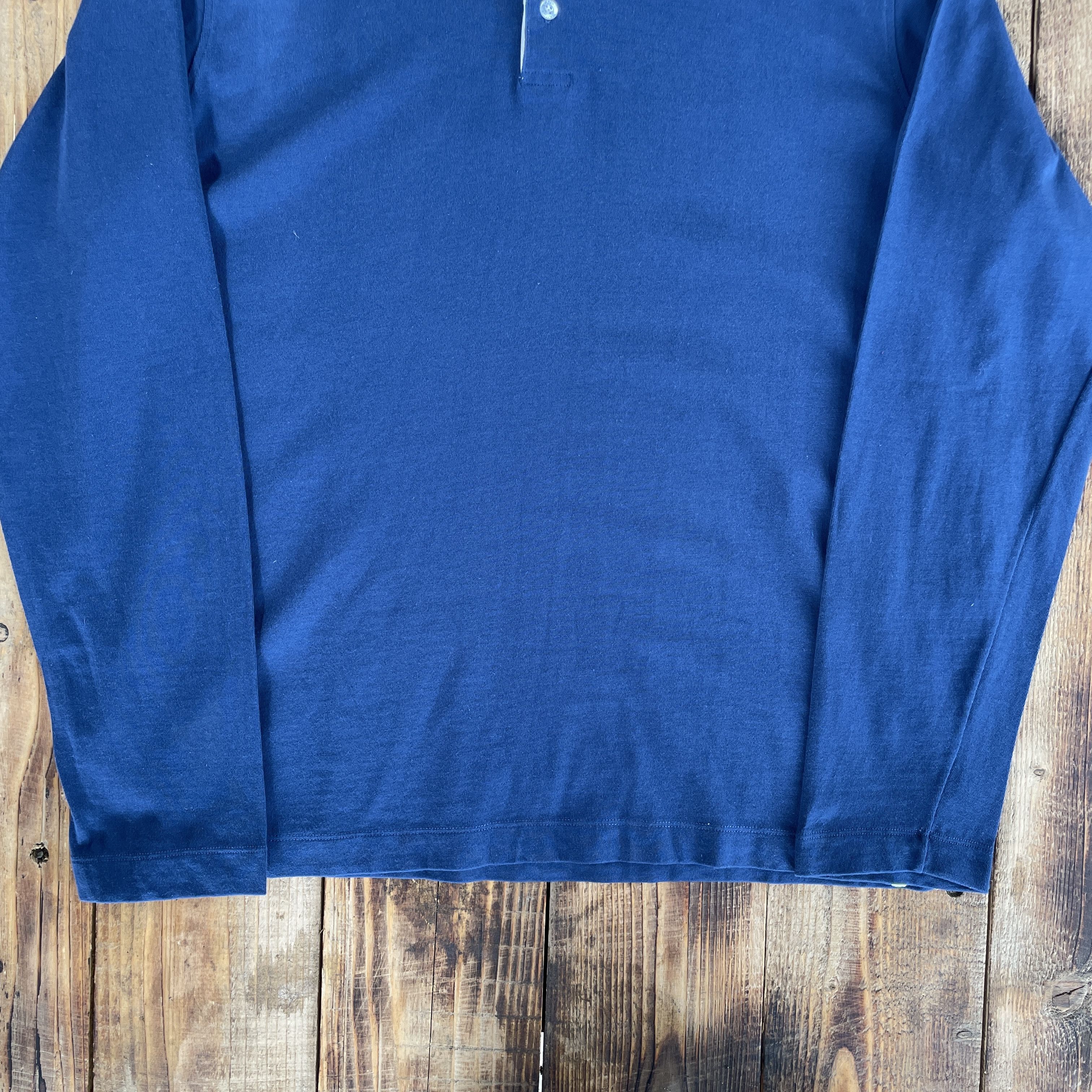 Canali Canali Sportsweat Cotton Navy Blue Rugby Shirt Size EUR 54 Size US XL / EU 56 / 4 - 5 Thumbnail