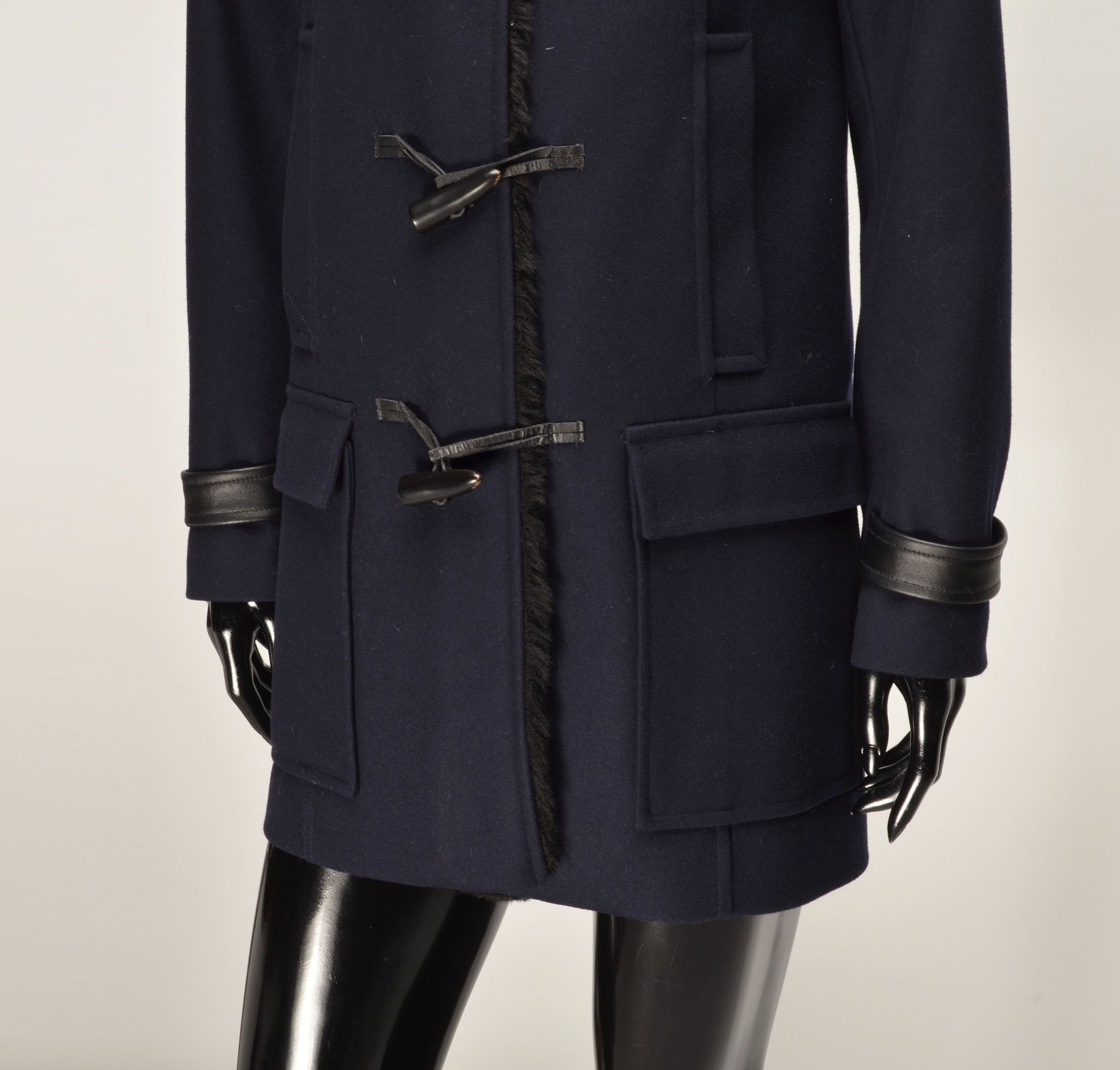 The Kooples The Kooples Navy Wool Cashmere Blend Duffle Coat Size XS / US 0-2 / IT 36-38 - 3 Thumbnail