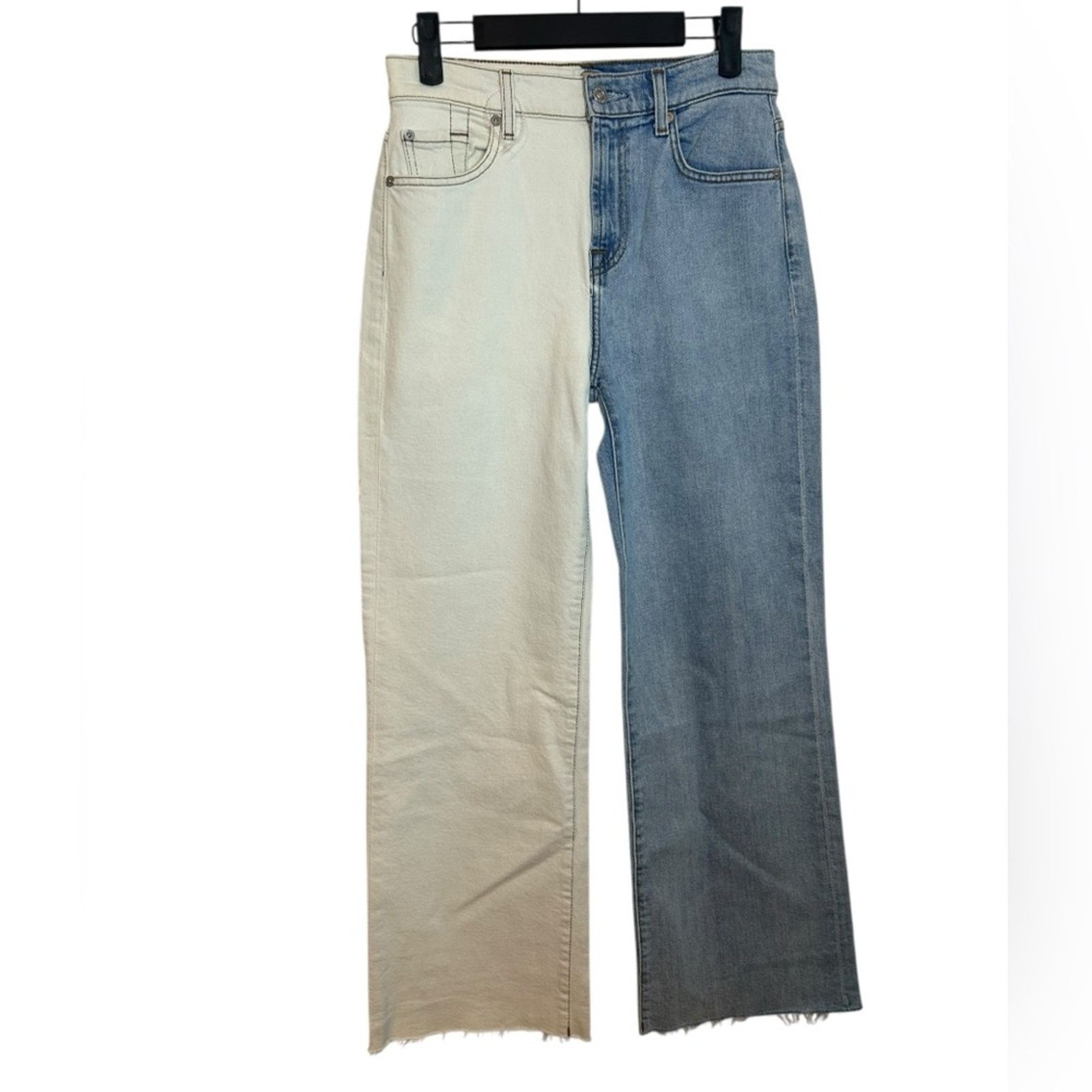 7 For All Mankind 7FAM Two-Toned Alexa Cropped Wide Leg Jeans Size 26" / US 2 / IT 38 - 1 Thumbnail