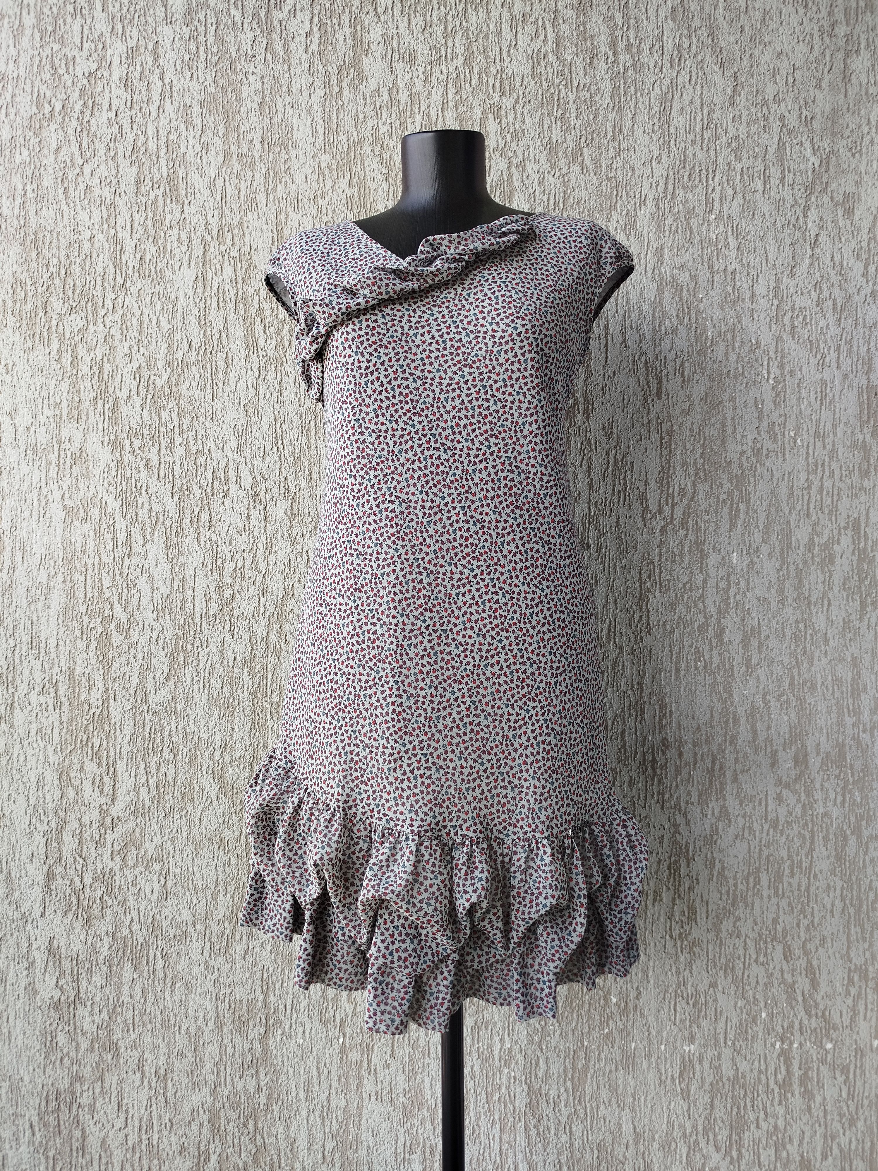 Cop Copine Dress Kentucky Ruffles Chiffon Floral Vintage Size 38/M Size M / US 6-8 / IT 42-44 - 4 Thumbnail