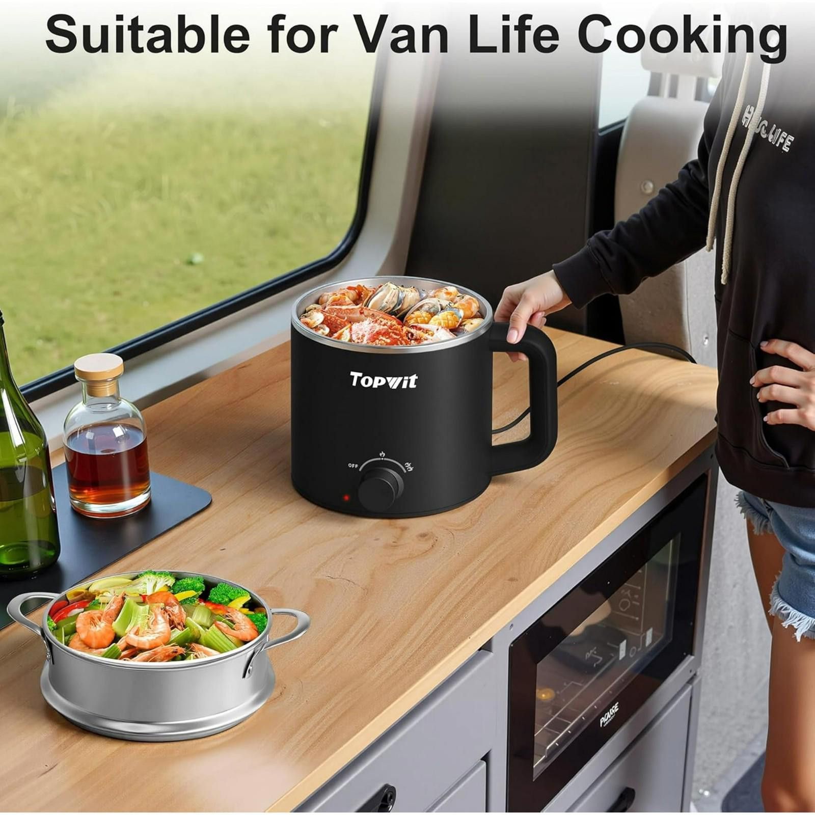Other Topwit 1.2L Electric Hot Pot for Cooking, Non-Stick Size ONE SIZE - 7 Thumbnail