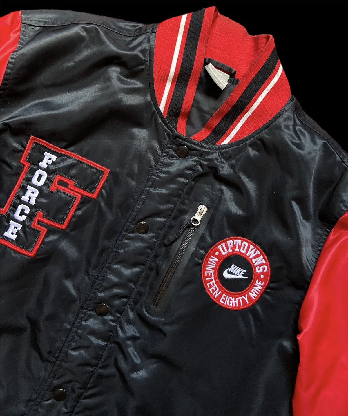 Nike × Vintage Nike varsity bomber jacket force uptown 1989 Size US M / EU 48-50 / 2 - 4 Thumbnail