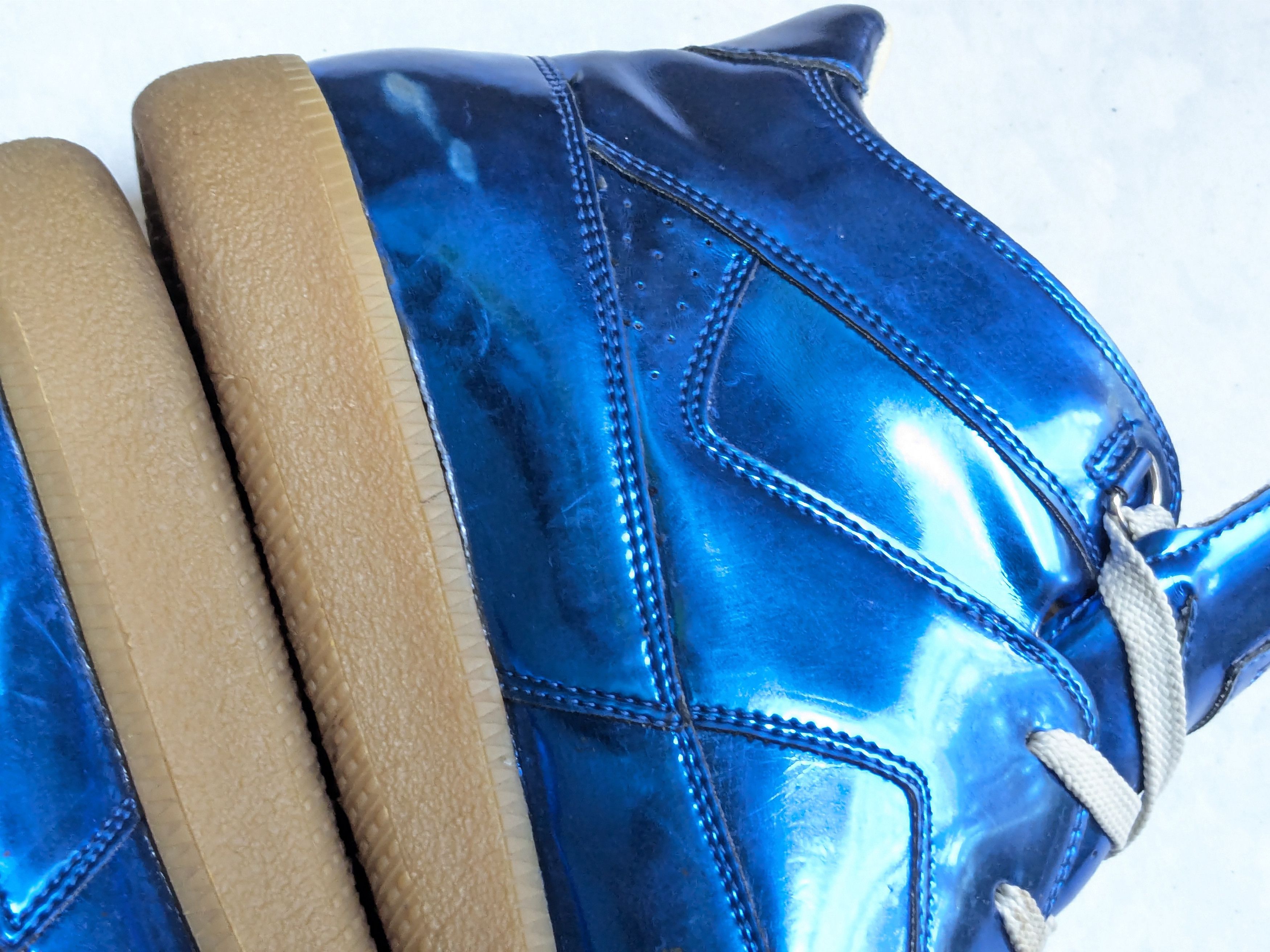 Maison Margiela Maison Margiela High Top Sneakers Blue 12 45 Leather Size US 12 / EU 45 - 18 Thumbnail