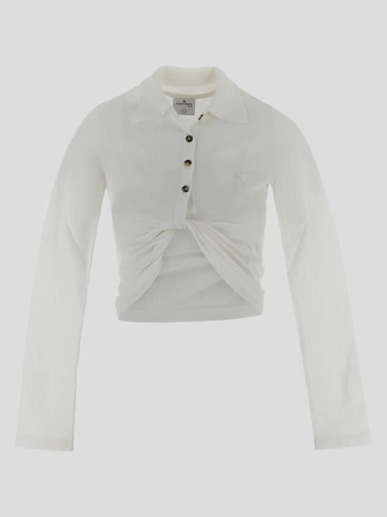 Courreges COURREGES Women Polo Shirts 225JP0048JS0193 0001 White Size M / US 6-8 / IT 42-44 - 1 Thumbnail