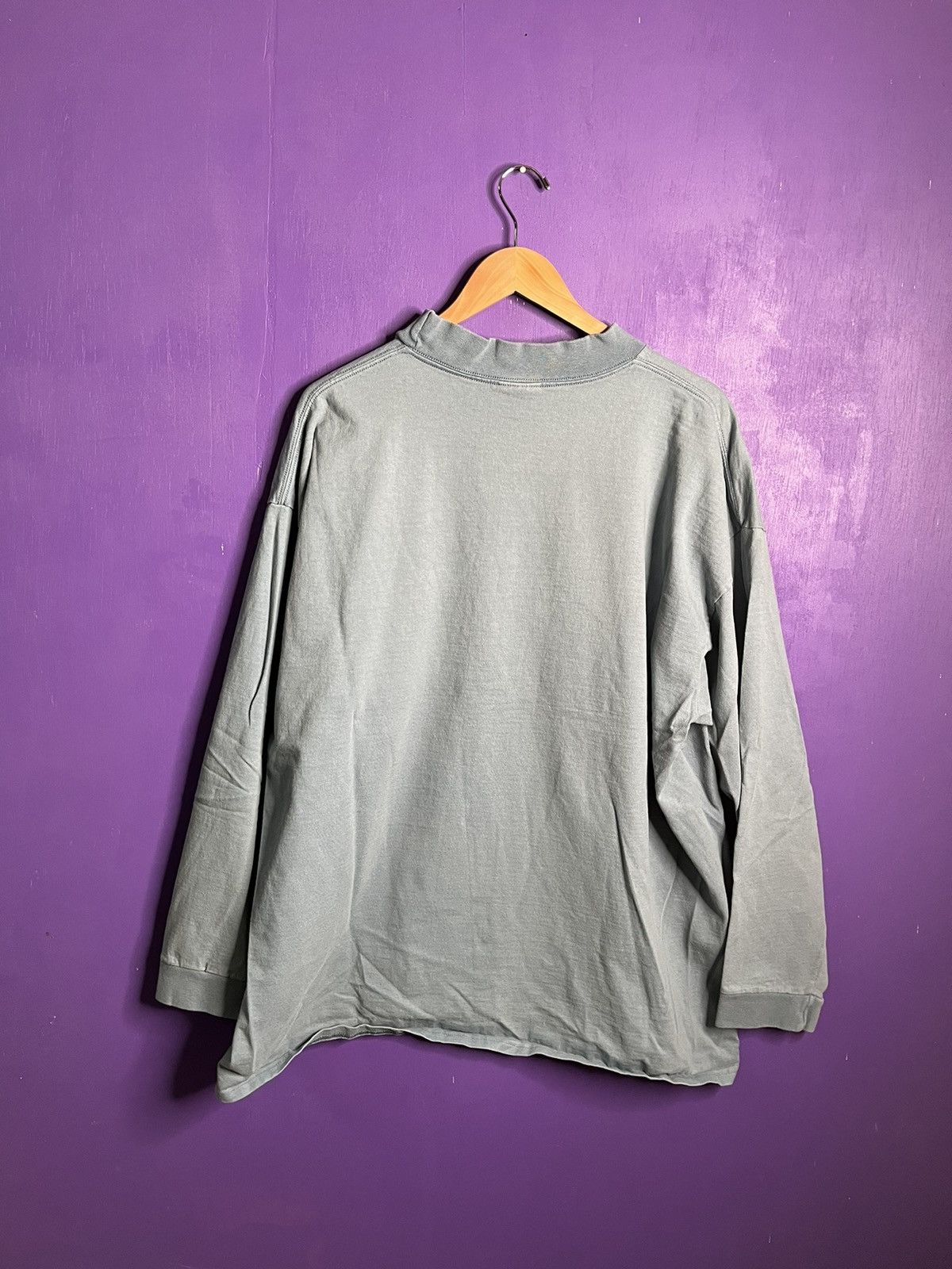 Nike × Vintage Vintage 00s Nike faded blue logo mockneck long-sleeve Size US XXL / EU 58 / 5 - 2 Thumbnail