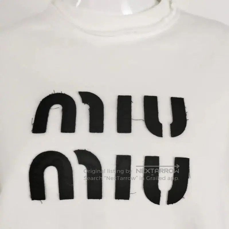 Miu Miu Miu Miu White Cotton Logo Sweatshirt for Women . Size XS / US 0-2 / IT 36-38 - 3 Thumbnail