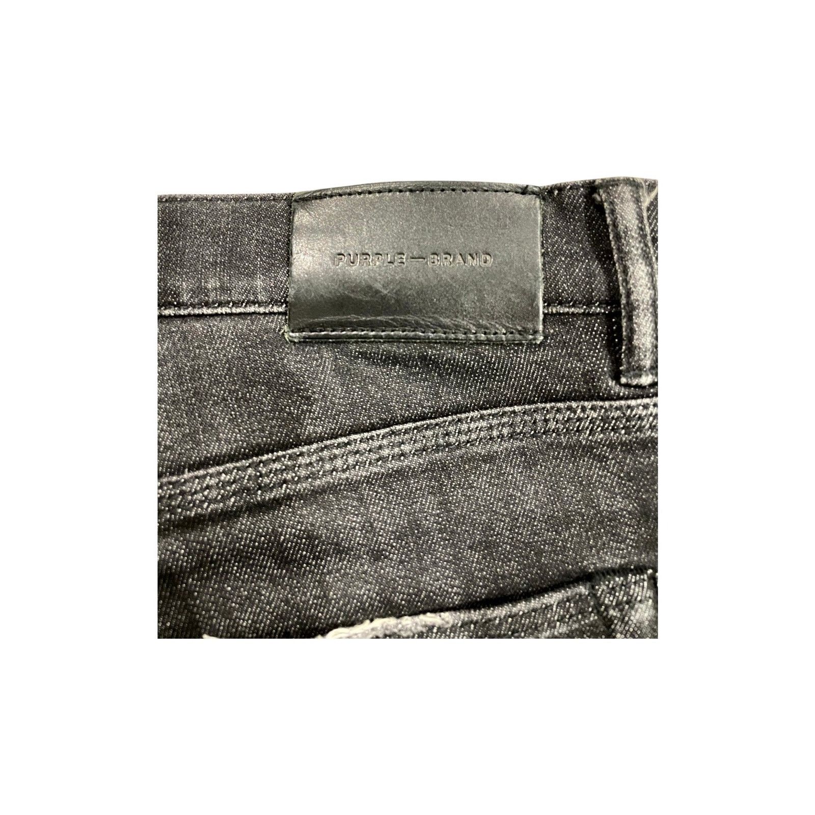 Purple Brand Purple Brand Splatter Ripped Black Wash Jeans Size US 33 - 3 Thumbnail
