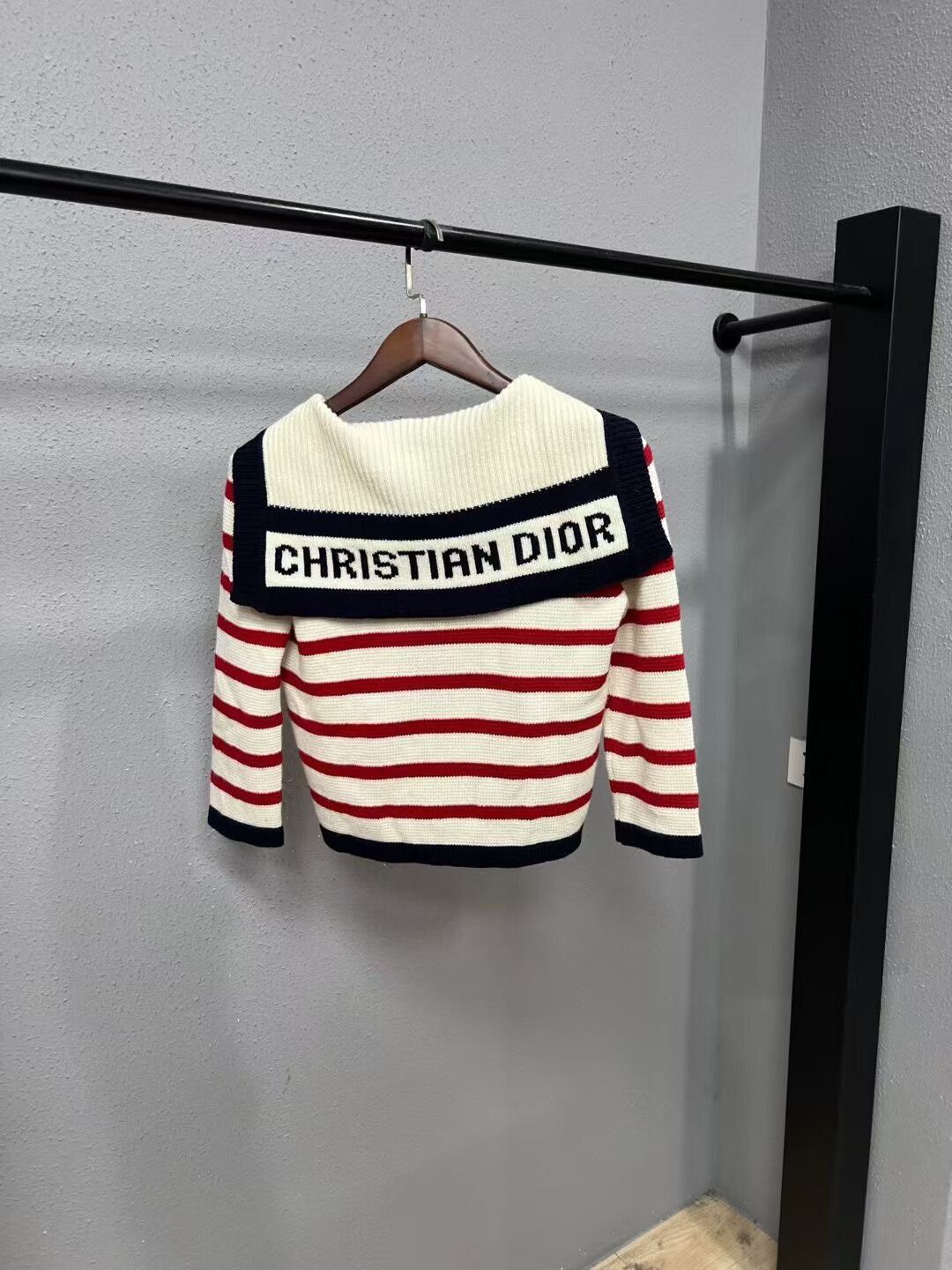 Dior Dior Striped Navy Collar Cardigan Size XS / US 0-2 / IT 36-38 - 1 Thumbnail