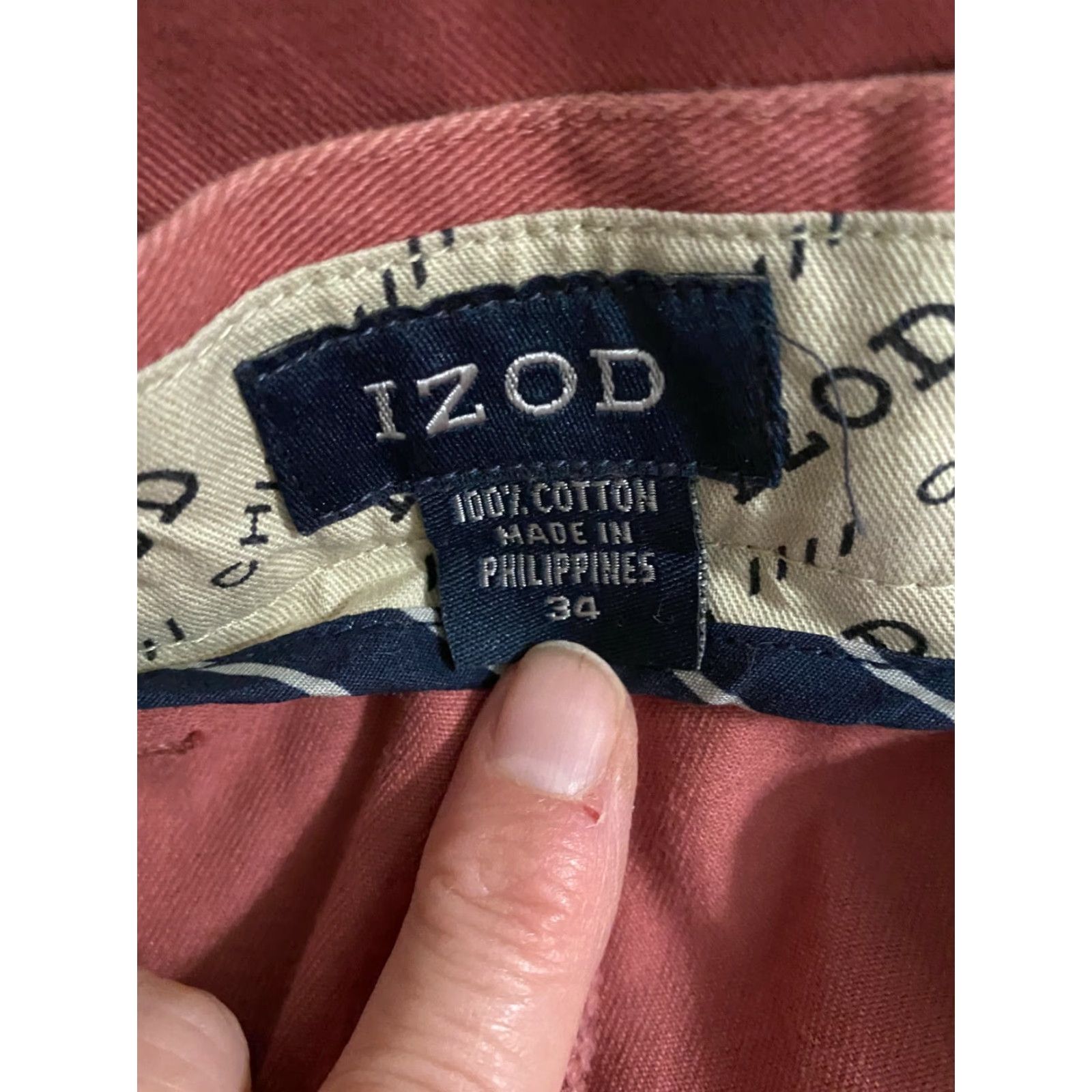 Izod IZOD Chino Pants Mens 34 Salmon Plain Front Metrix Fit Twill NWT 0-9 Size US 34 / EU 50 - 4 Thumbnail