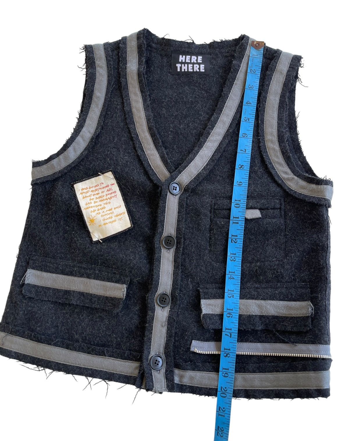 Japanese Brand Japanese Here There Wool Punk Vest Size US XS / EU 42 / 0 - 7 Thumbnail