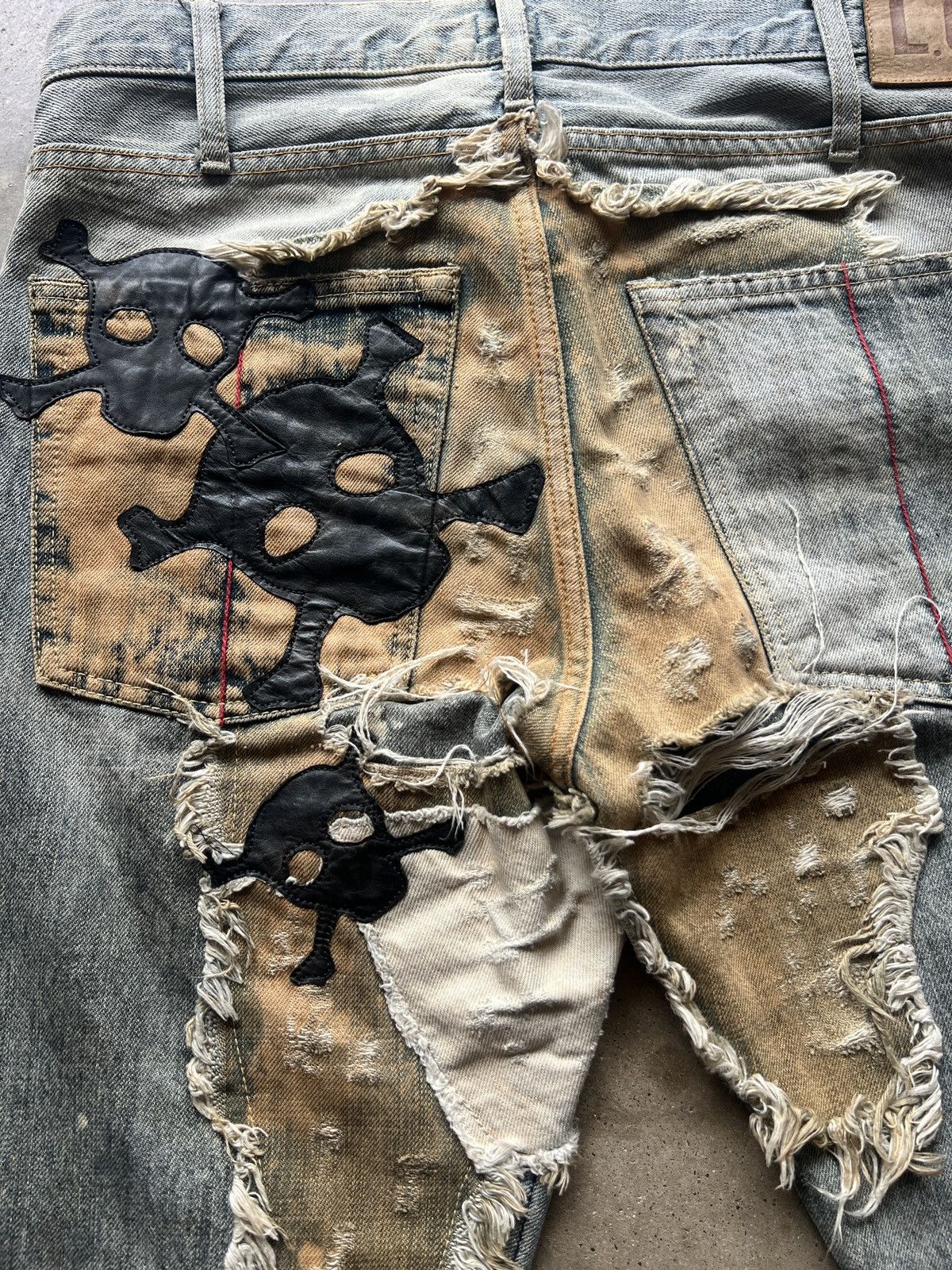 Le Grande Bleu (L.G.B.) SOLD LGB Crazy Wolf Skull Bootcut Denim Size US 30 / EU 46 - 6 Thumbnail