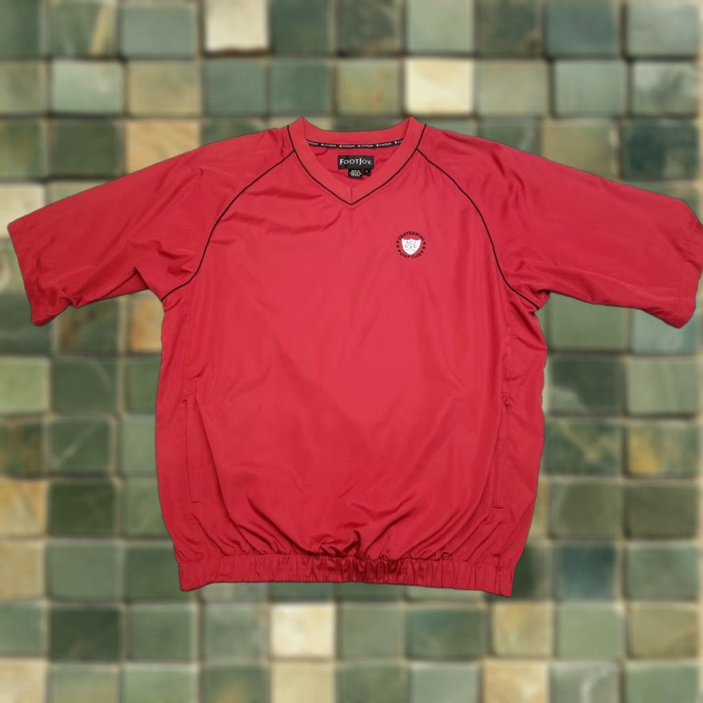 Footjoy Footjoy Windbreaker Jacket Mens L Red Pullover V-Neck Golf Centennial Club Size US L / EU 52-54 / 3 - 1 Thumbnail