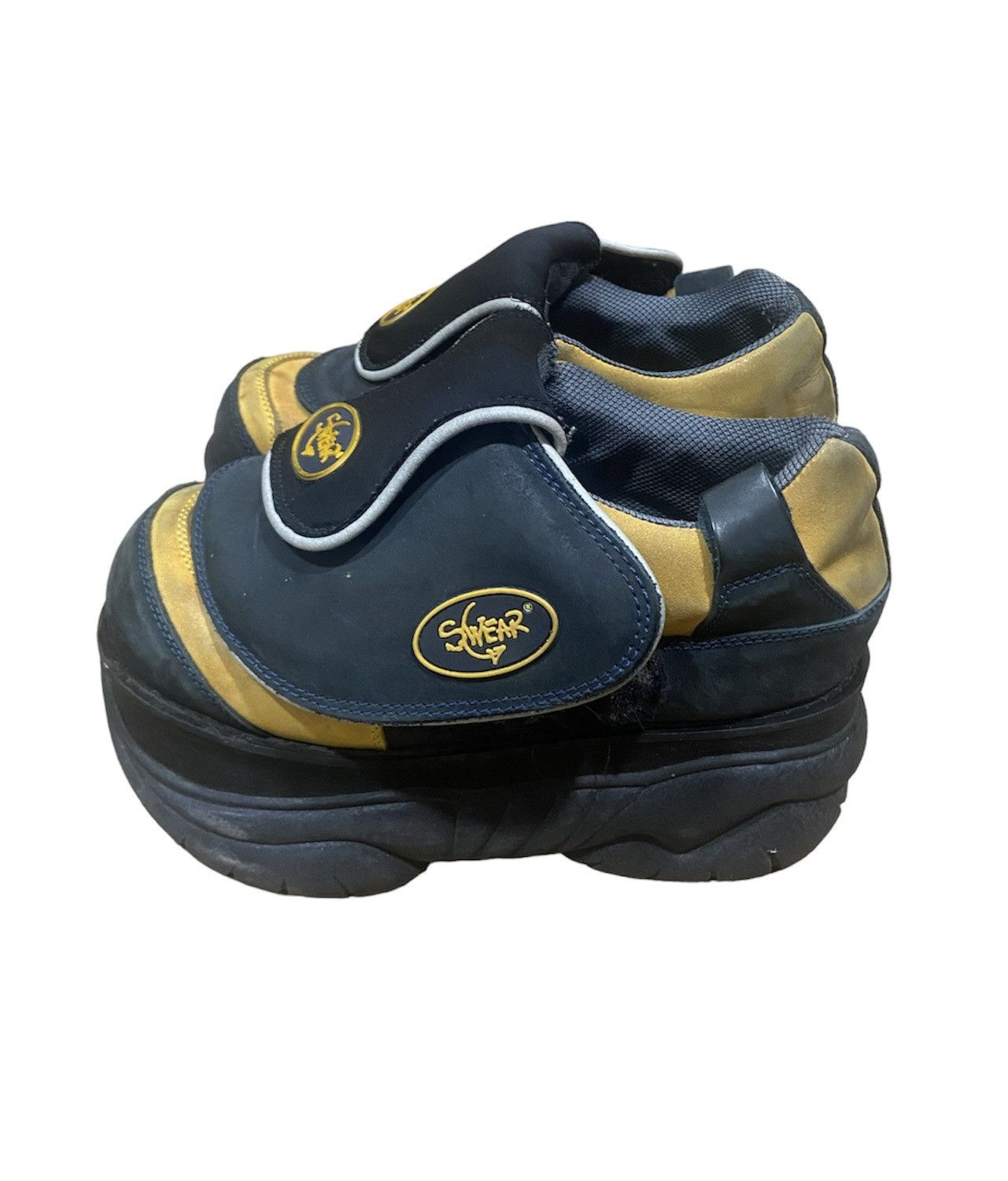 image of Swear Alternative Street Mix Platforms Shoes in Black/Yellow, Men's (Size 12)