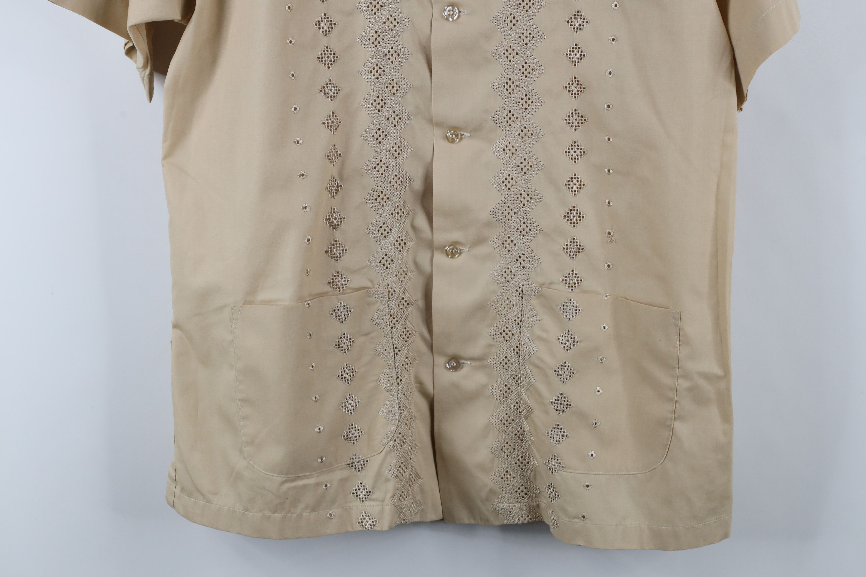 Vintage Vintage 60s 70s Rockabilly Knit Beach Wedding Button Shirt Size US M / EU 48-50 / 2 - 3 Thumbnail