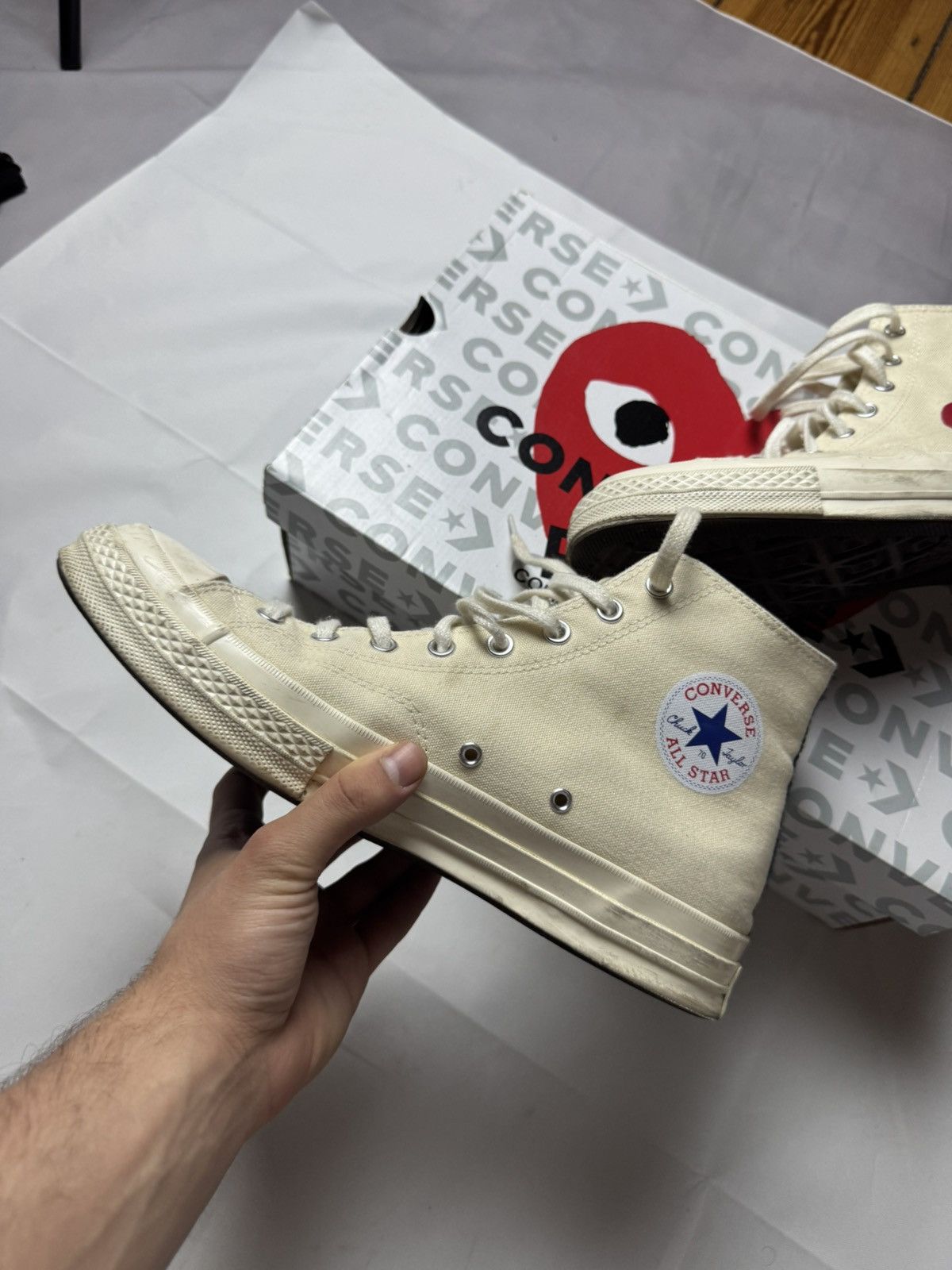 Comme des Garcons × Comme des Garcons PLAY × Converse Comme des Garçons PLAY x Converse Chuck 70 | EU 45/US 11.5 | Size US 11 / EU 44 - 3 Thumbnail