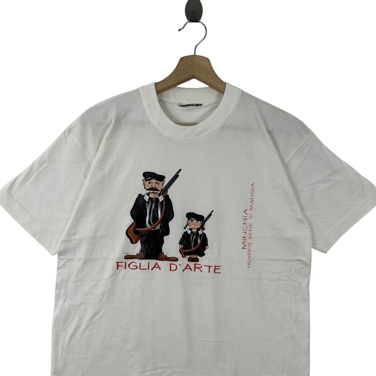 Vintage Vintage FIGLIA D’ARTE MINCHIA Lupara Comic Strip Tee Shirt Size US S / EU 44-46 / 1 - 2 Thumbnail