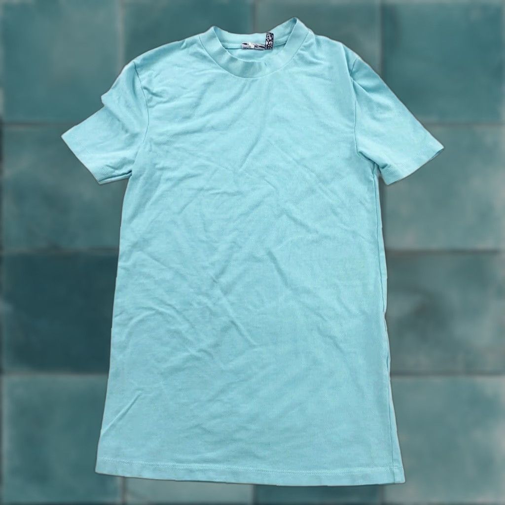 Asos ASOS Shirt Womens Small Blue Short Sleeve Crew Neck T-Shirt Womens S Blue Short Sleeve Size S / US 4 / IT 40 - 1 Thumbnail
