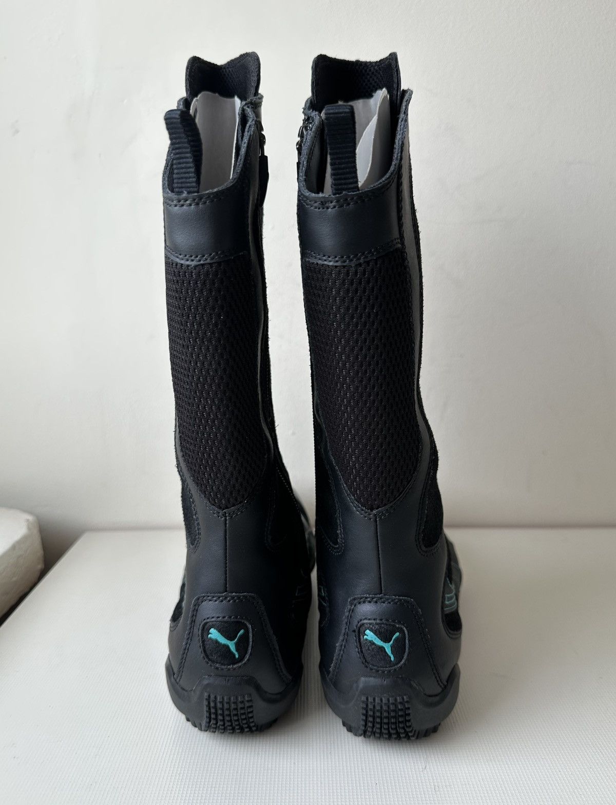 Puma Puma London Trail mid black leather biker boots side zip Size US 8.5 / IT 38.5 - 7 Thumbnail