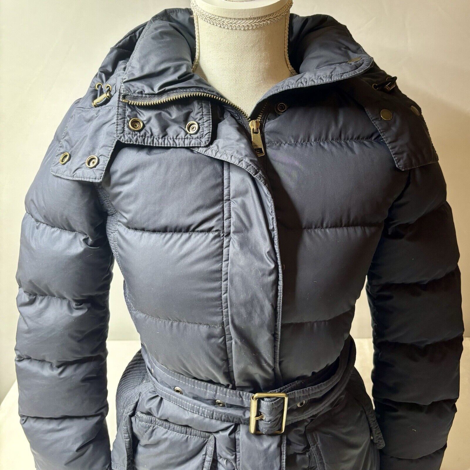Burberry Burberry Brit W's Navy Down Parka Coat XS Size XS / US 0-2 / IT 36-38 - 3 Thumbnail