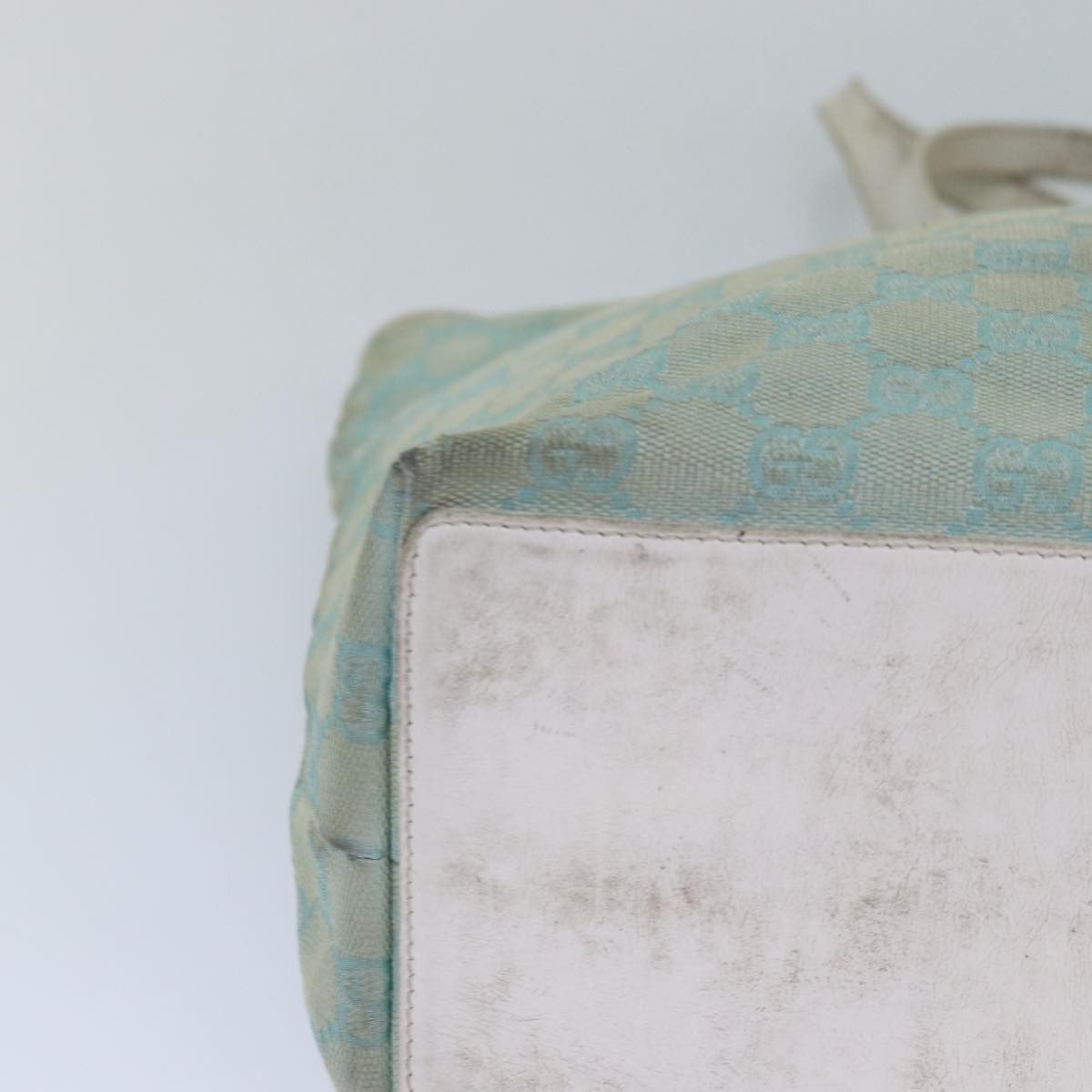 Gucci GUCCI GG Canvas Tote Bag Light Blue White Gold 002 002 Size ONE SIZE - 10 Thumbnail