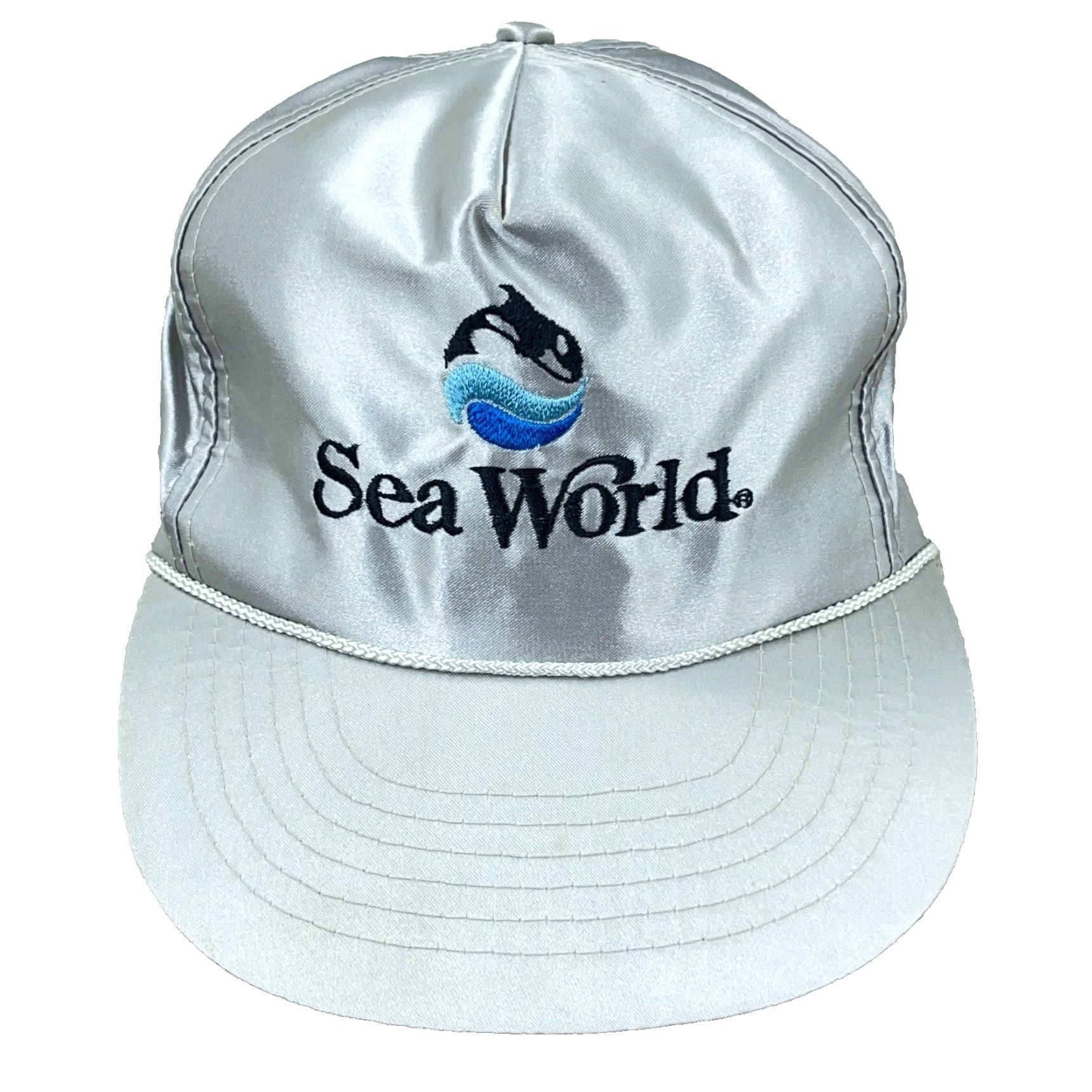 Vintage VINTAGE Sea World Hat Cap Gray Nylon Strap Back 90s Y2K Promo Rope Trucker Adult Adjustable Snapback Men Mens Hat Size ONE SIZE - 2 Thumbnail