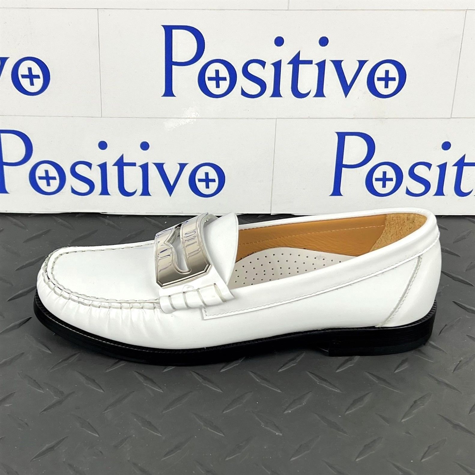 image of Buscemi Womens Town Loafer White/silver Loafers Us 7 Sample in Off White