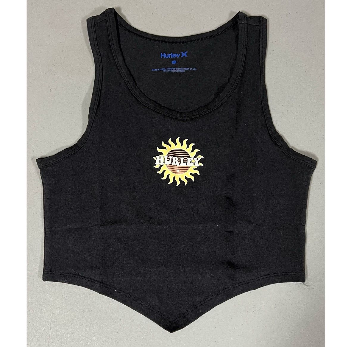 Hurley Hurley Black Sun Logo Graphic Tank Crop Top T-Shirt Size S ☀️ Size S / US 4 / IT 40 - 1 Thumbnail
