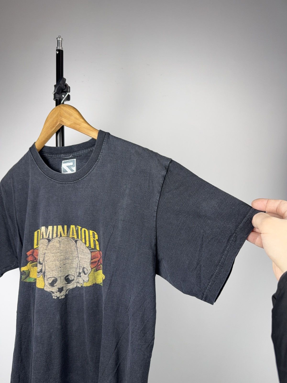 Vintage 00s Y2K Dominator Triple Skull Biker Moto Graphic T-Shirt Size US M / EU 48-50 / 2 - 10 Thumbnail