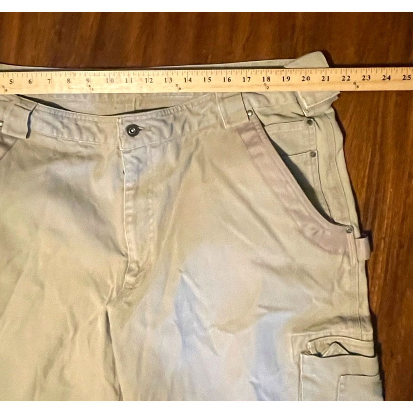 Duluth Trading Company Duluth Fire Hose Double Knee Cargo Pants Men 42x30 Beige Canvas 5-Pocket Relaxed Straight Crew Pants Size US 42 / EU 58 - 5 Thumbnail