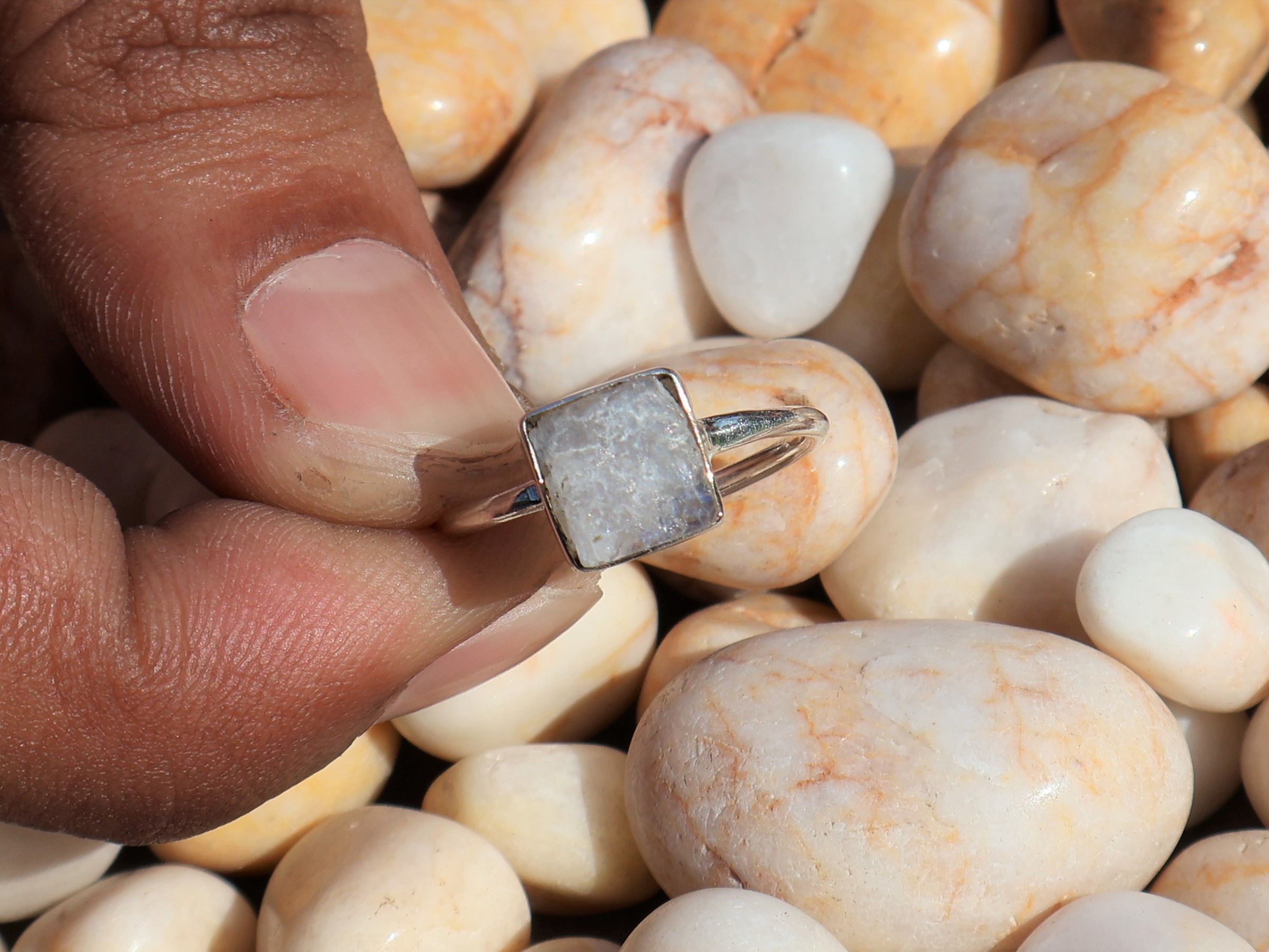 Handmade Moonstone Ring, 925 Sterling Silver Jewelry, Handmade Ring Size ONE SIZE - 6 Thumbnail