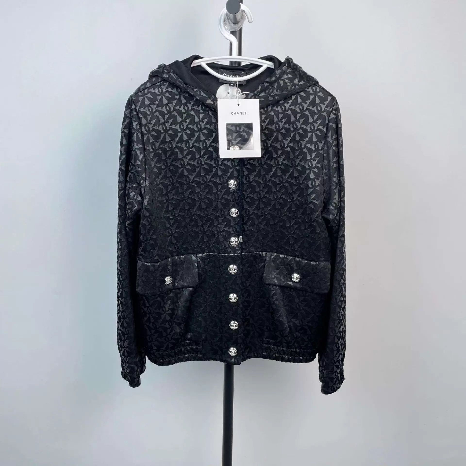 Chanel Chanel Coco Neige Black Crystal-Buttoned Hooded Jkt 36 New Size XS / US 0-2 / IT 36-38 - 1 Thumbnail