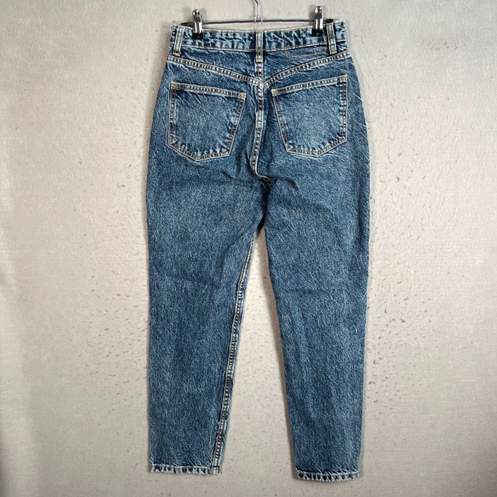Zara Zara Jeans Womens 4 Blue Denim High-Waisted Tapered 5-Pocket Regular Inseam 27 in Vintage No 90s Theme Mens Womens Girls Size 27" / US 4 / IT 40 - 2 Thumbnail