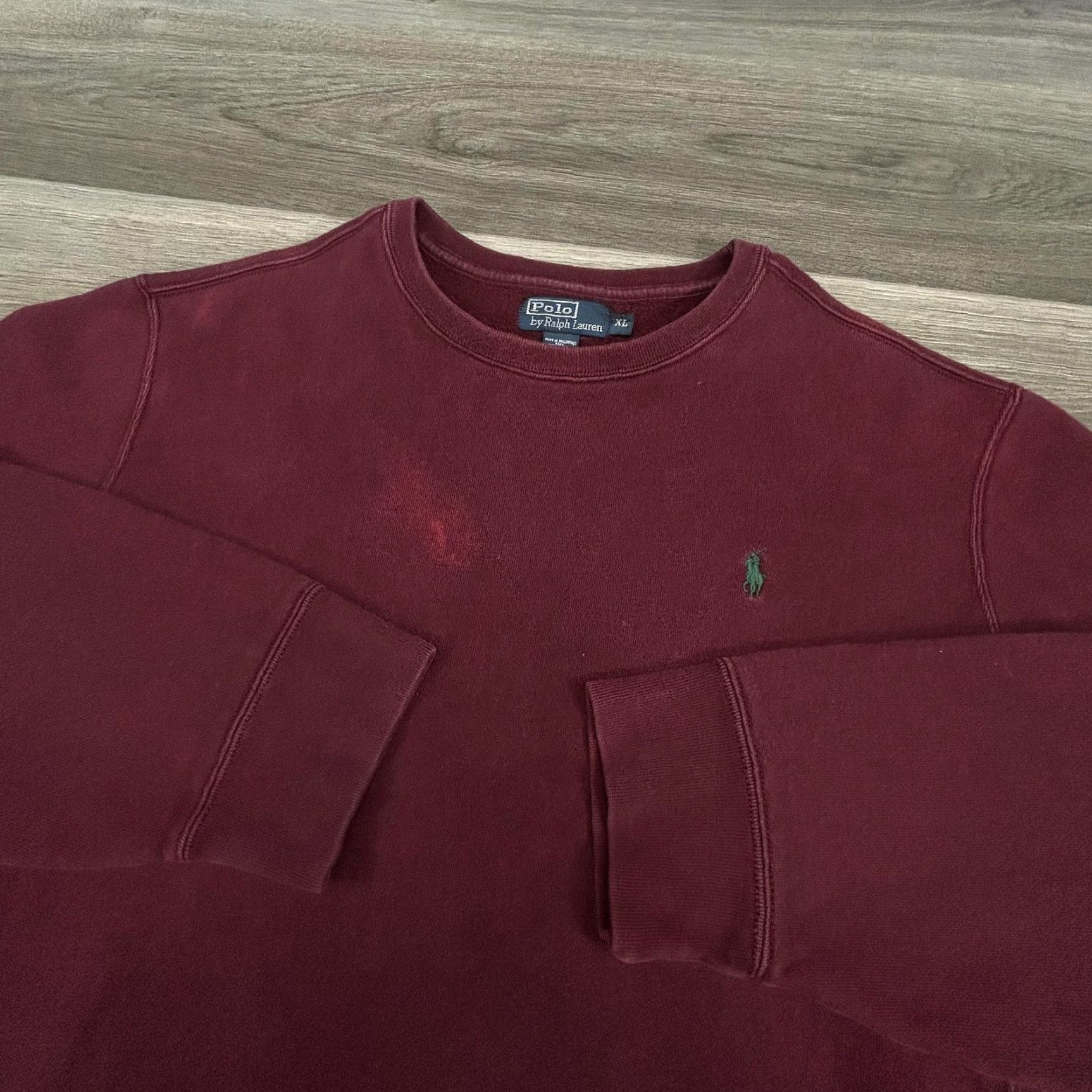 Polo Ralph Lauren VINTAGE Polo Ralph Lauren Sweatshirt Men XL Red Burgundy Heavyweight Logo Pony Size US XL / EU 56 / 4 - 2 Thumbnail