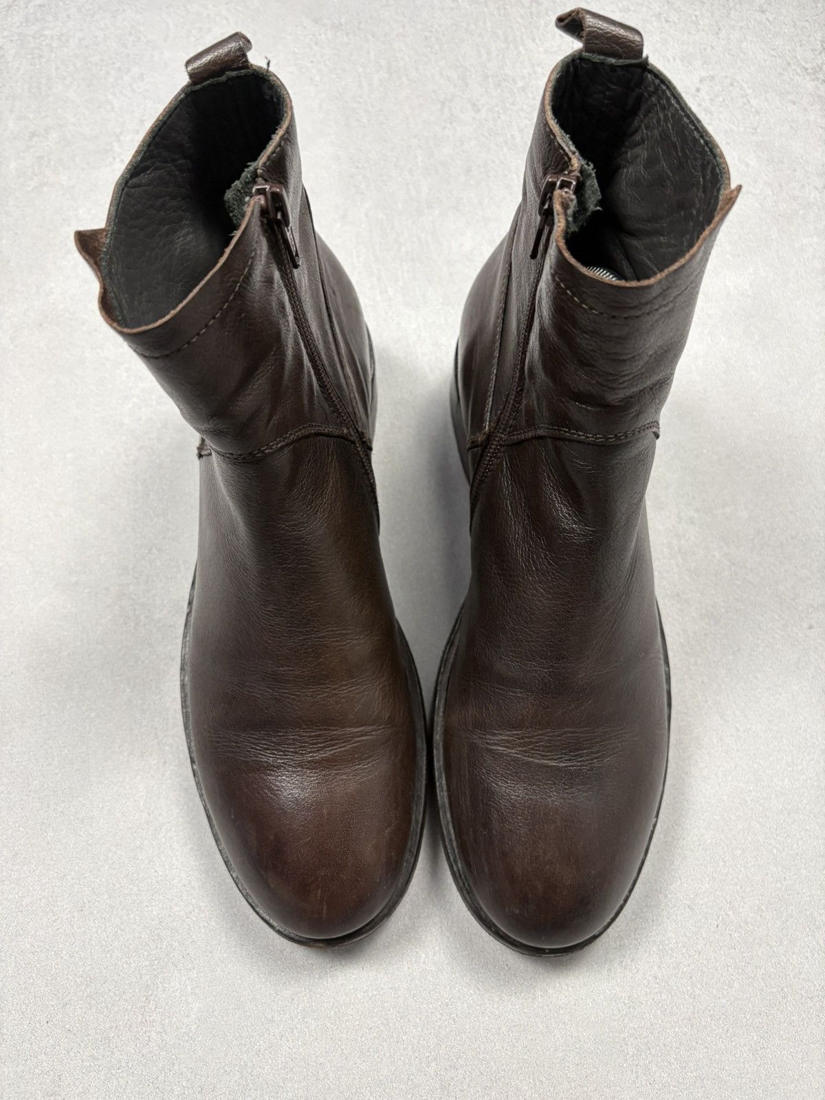 MoMA MOMA Handmade Distressed Brown Leather Zip Ankle Boots EU 41 Size US 8 / EU 41 - 2 Thumbnail