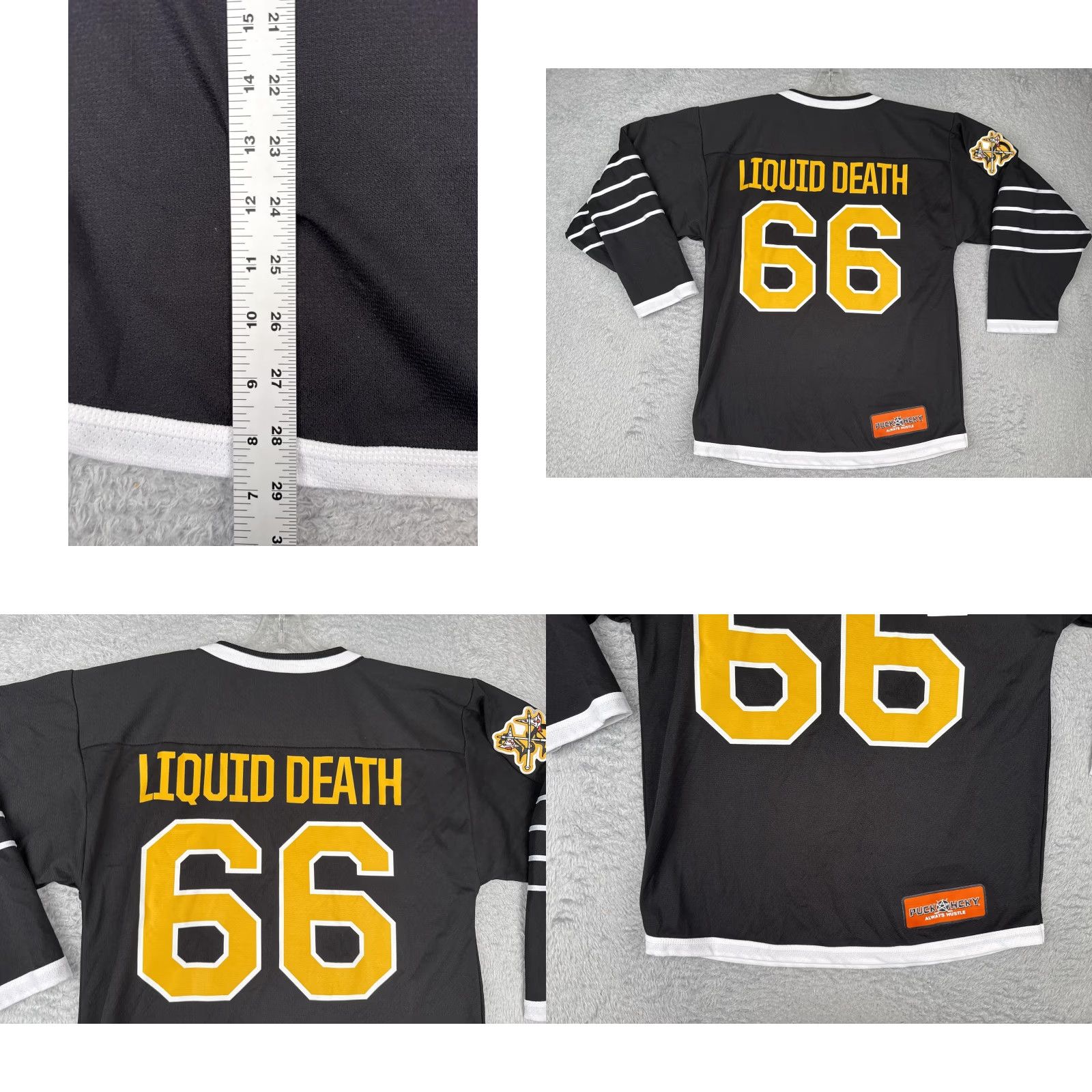 Vintage Liquid Death x Puck Hcky Hockey Jersey Mens Small Black 66 Logo Graphic Penguins Size US S / EU 44-46 / 1 - 9 Thumbnail