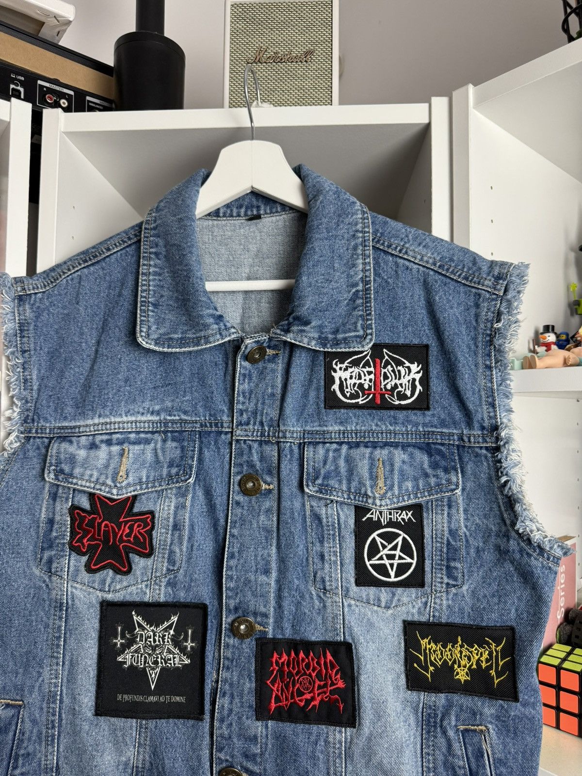 Band Tees Vintage 90s rock band distressed denim vest XL metal rock y2k Size US XL / EU 56 / 4 - 3 Thumbnail