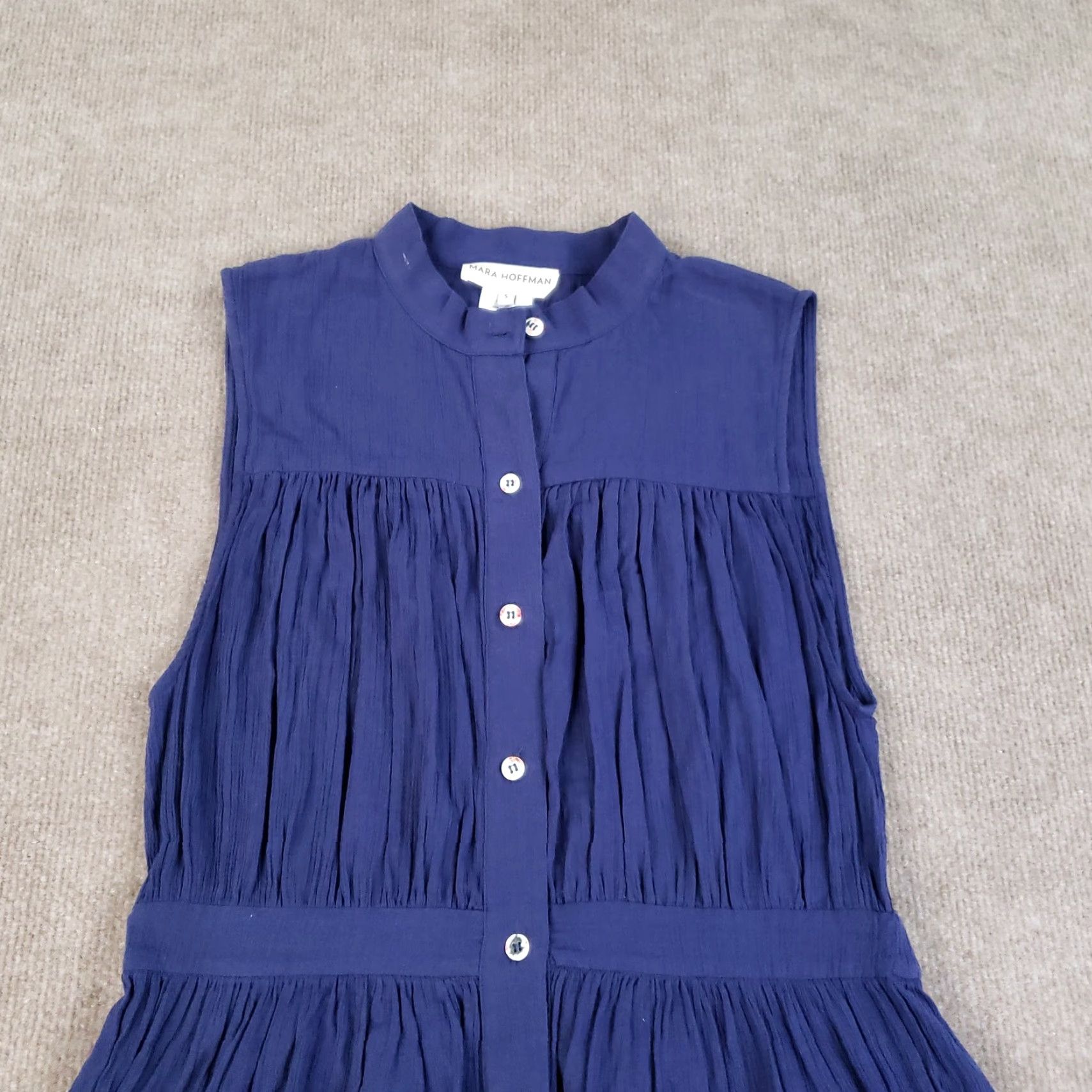 Mara Hoffman Mara Hoffman Swim Jumpsuit Womens Small Blue Organic Cotton Sleeveless Wide Leg Beach Bohemian Size 28" / US 6 / IT 42 - 5 Thumbnail