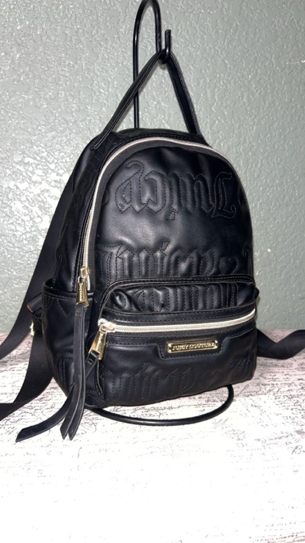 Juicy Couture Women's Juicy Couture Black One Size Backpack with Gold Hard Size ONE SIZE - 1 Thumbnail