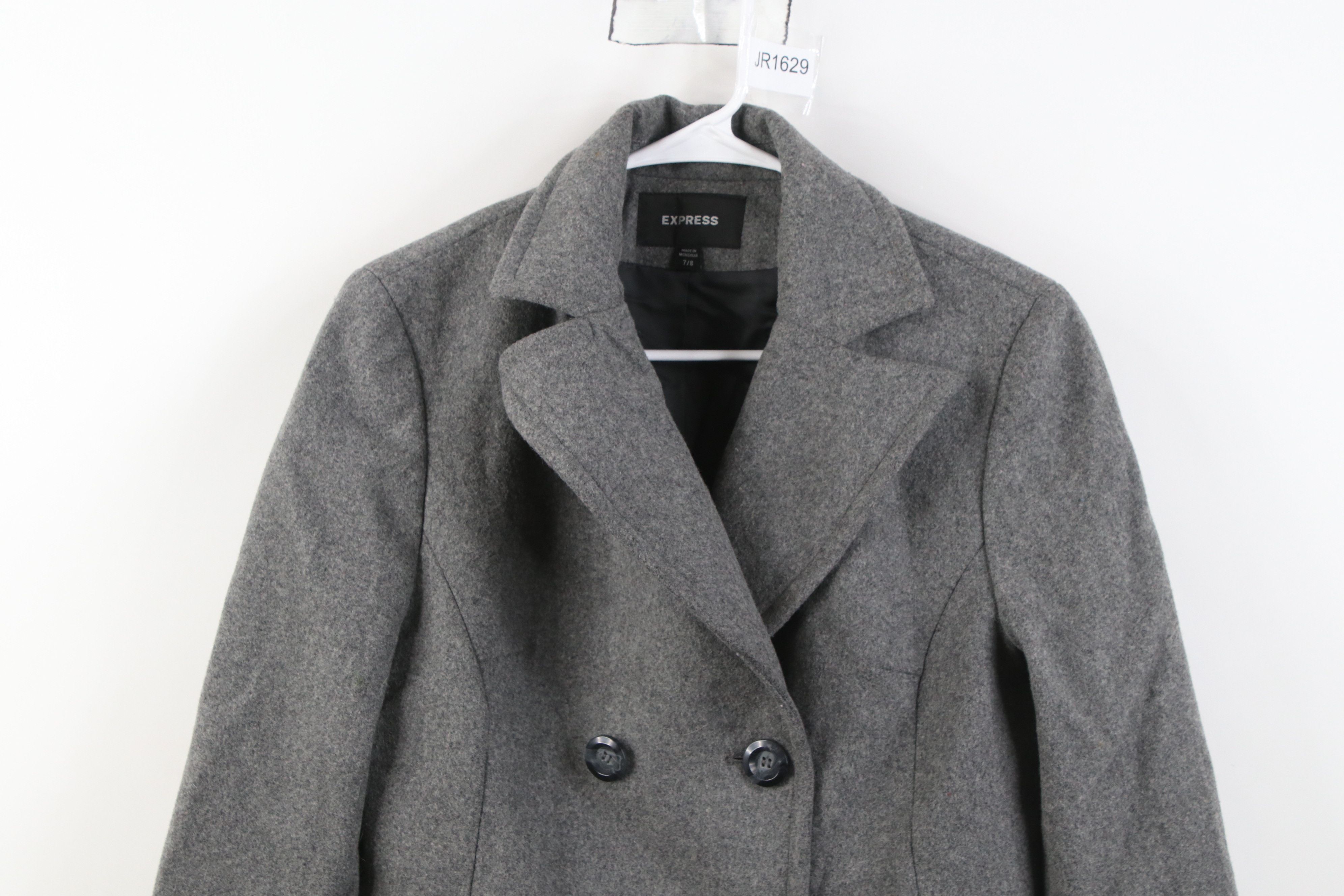 Express Vintage Y2K Express Wool Blend Double Breasted Coat Jacket Size M / US 6-8 / IT 42-44 - 2 Thumbnail