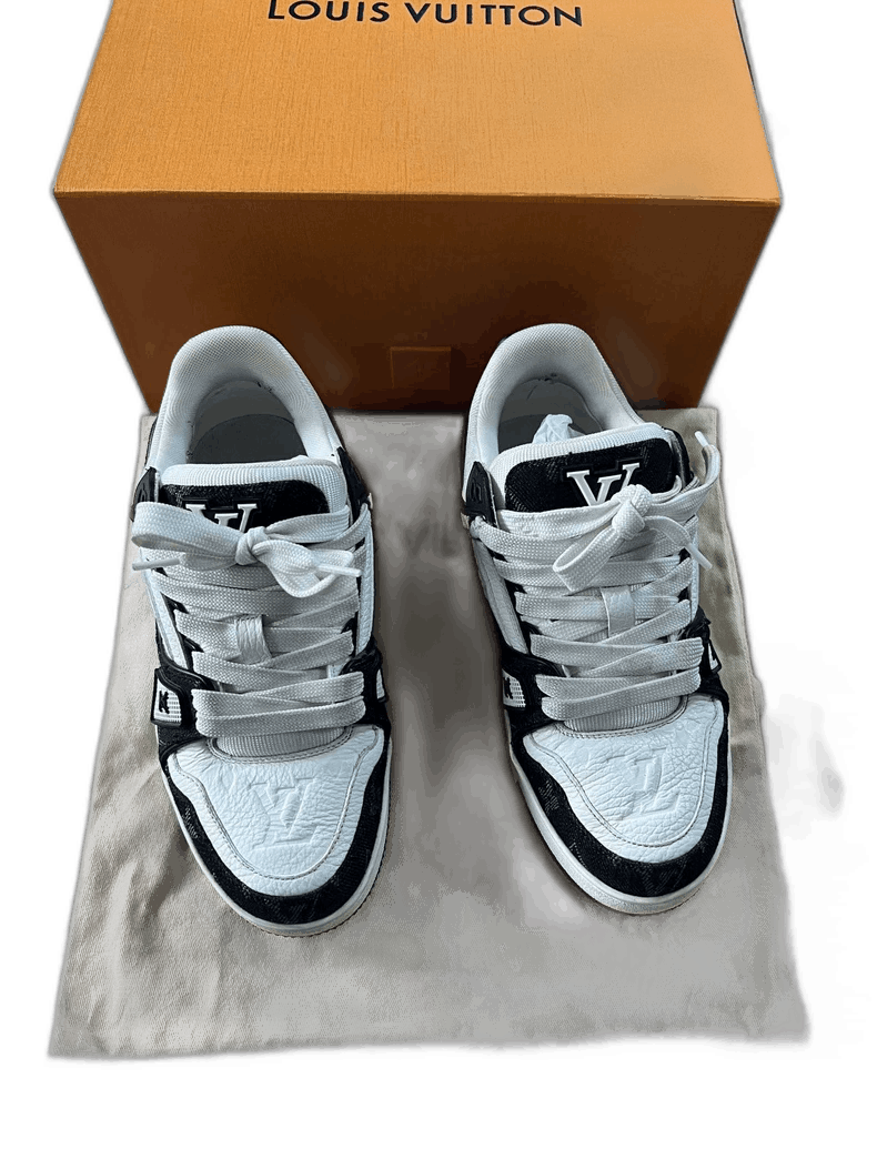 Louis Vuitton Louis Vuitton Black Denim Trainers Size 2.5 Size US 5 / EU 37 - 1 Thumbnail