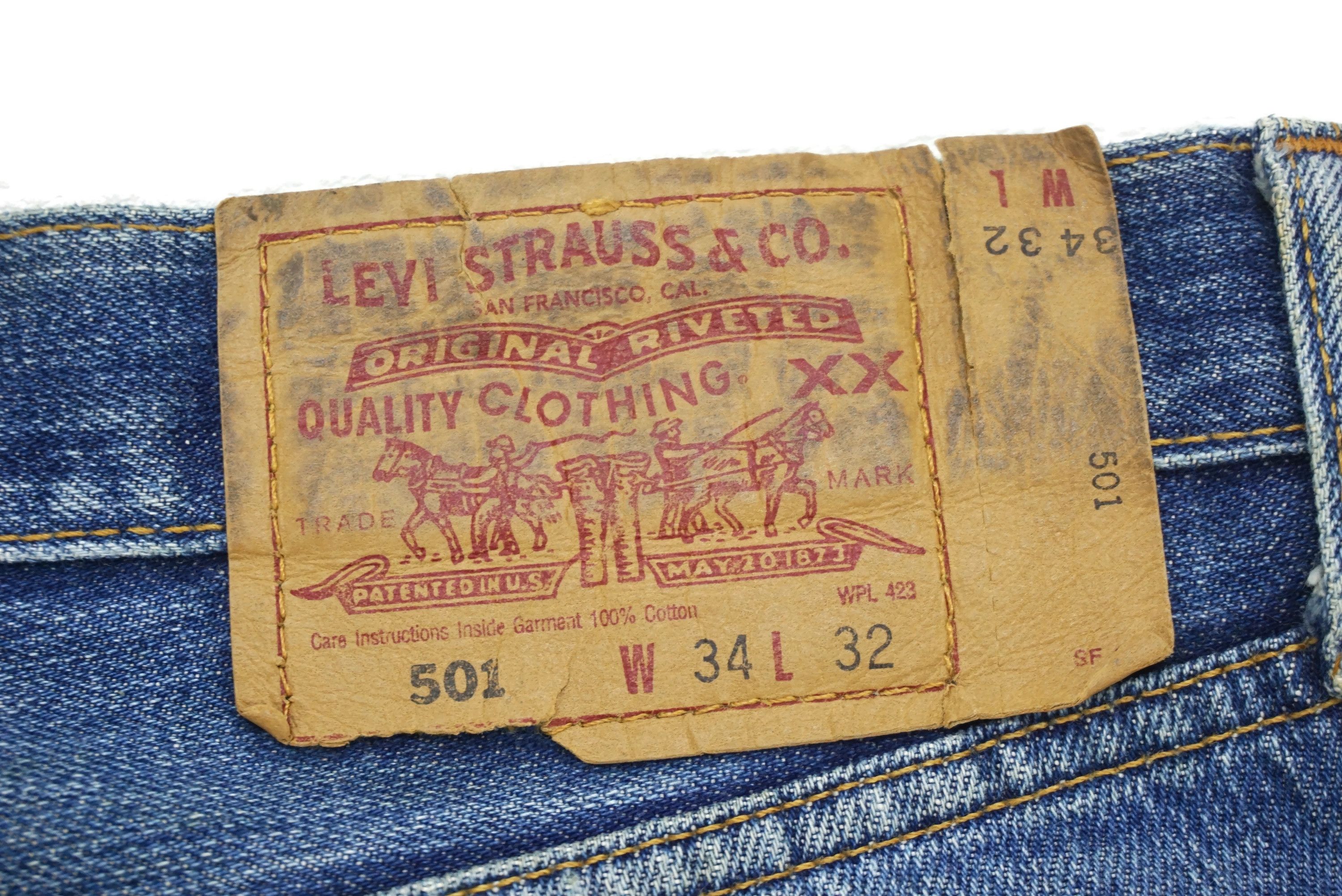 Other Vintage Levi's 501 Jeans Size W34xL30 Dirty Blue Denim Size US 34 / EU 50 - 11 Thumbnail