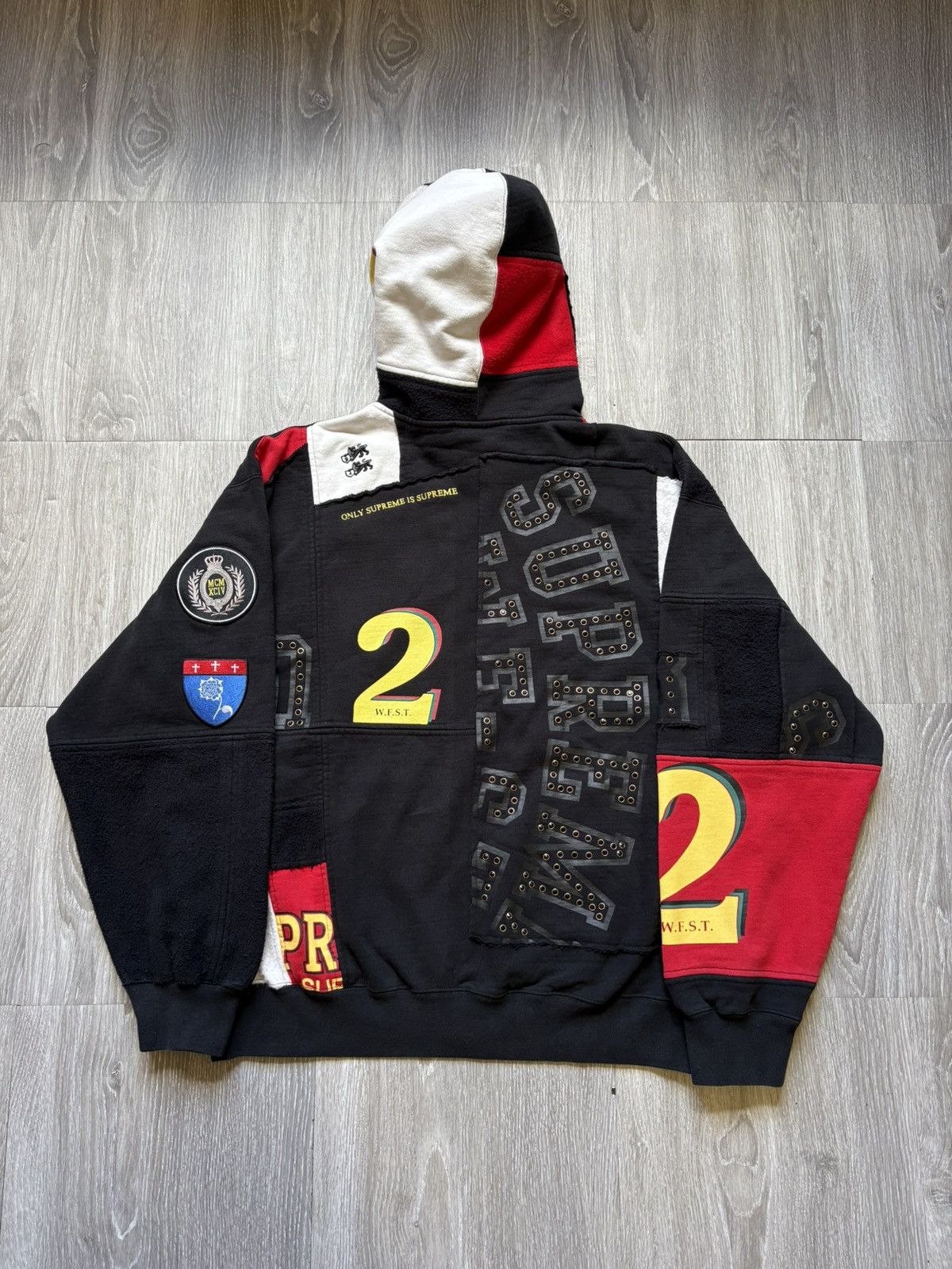 Supreme Supreme Patchwork Black Hoodie SS25 Size US L / EU 52-54 / 3 - 2 Thumbnail