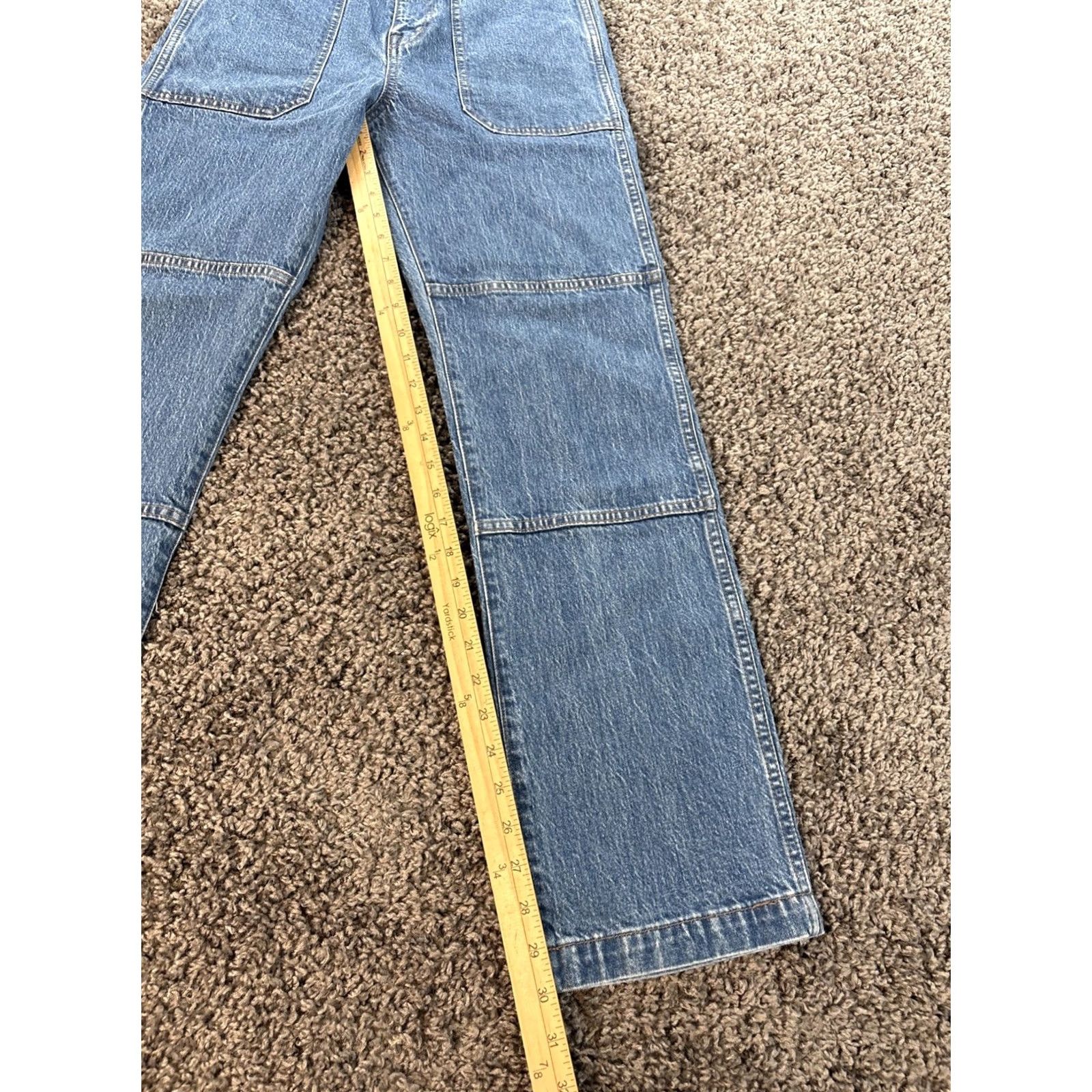 Madewell Madewell Jeans Women’s Sz 27x30 Denim 90s Straight Utility Double Knee Panels Vintage No (High Rise) Regular Fit Size 27" / US 4 / IT 40 - 2 Thumbnail