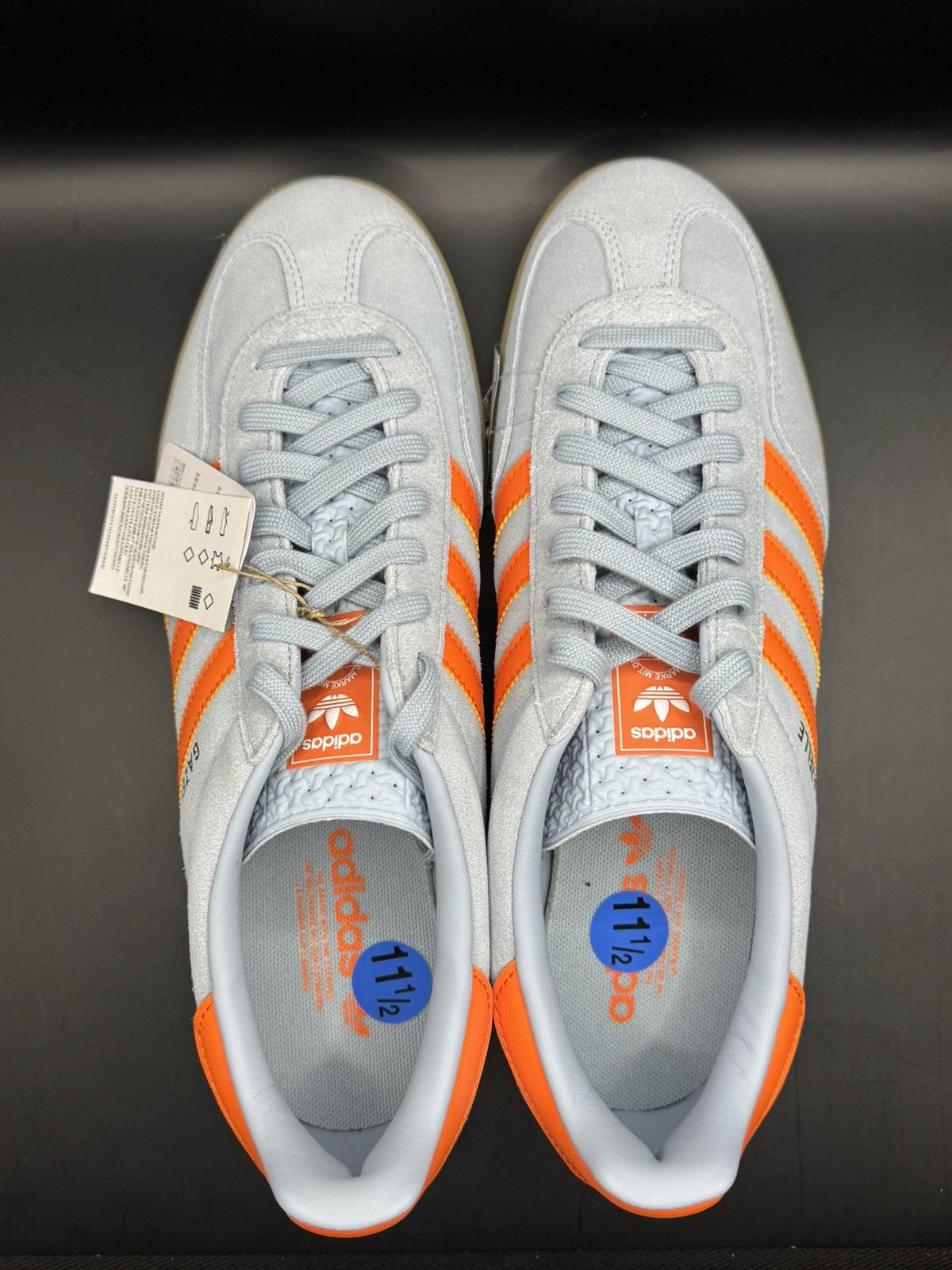 Adidas Adidas Gazelle Light blue & orange Size US 11.5 / EU 44-45 - 3 Thumbnail