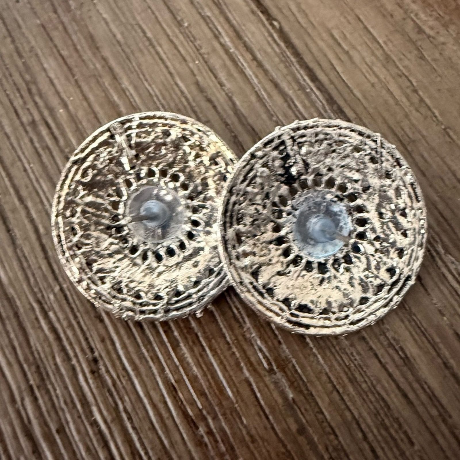 & Other Stories Ethnic Tribal Oxidized Silver Plated Round Stud Earrings Size ONE SIZE - 3 Thumbnail
