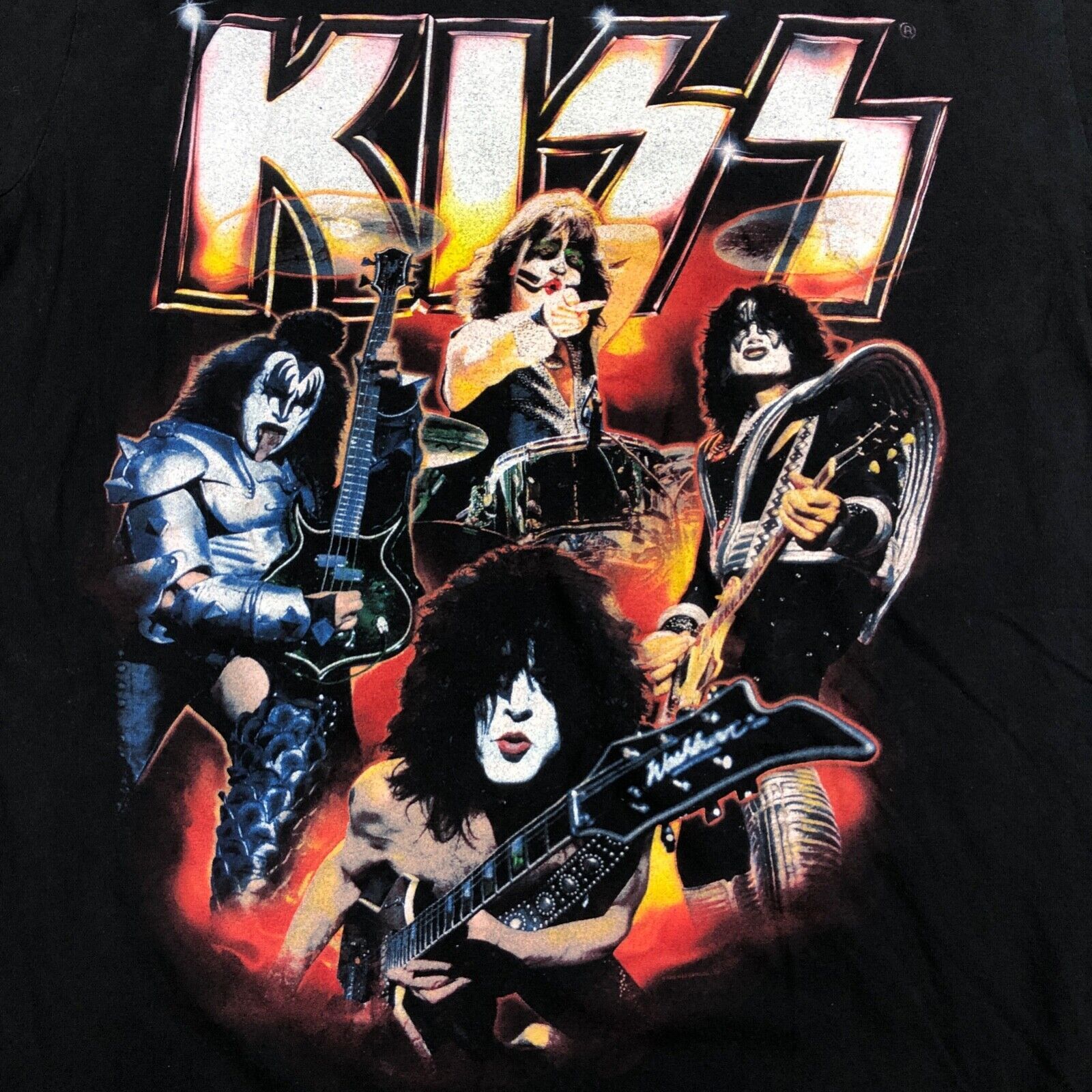 Vintage KISS Rock Band Music Concert Group Black Tee T Shirt Size US L / EU 52-54 / 3 - 2 Thumbnail